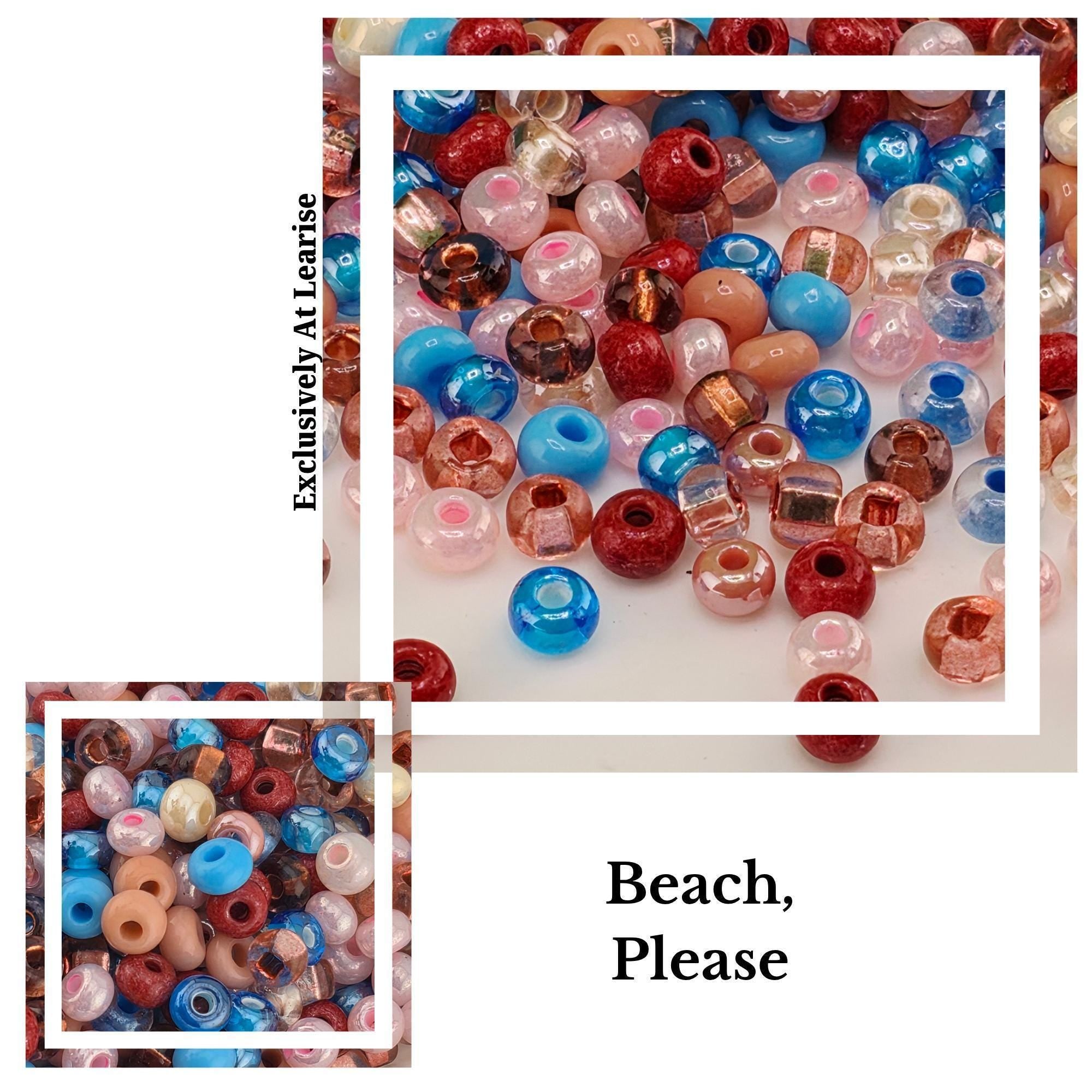 Size 6/0 Seed Bead Mix - Assorted Glass Beads for Loom Weaving, Fringe Earrings, & Jewelry Making - Multi-Color 20g Bag