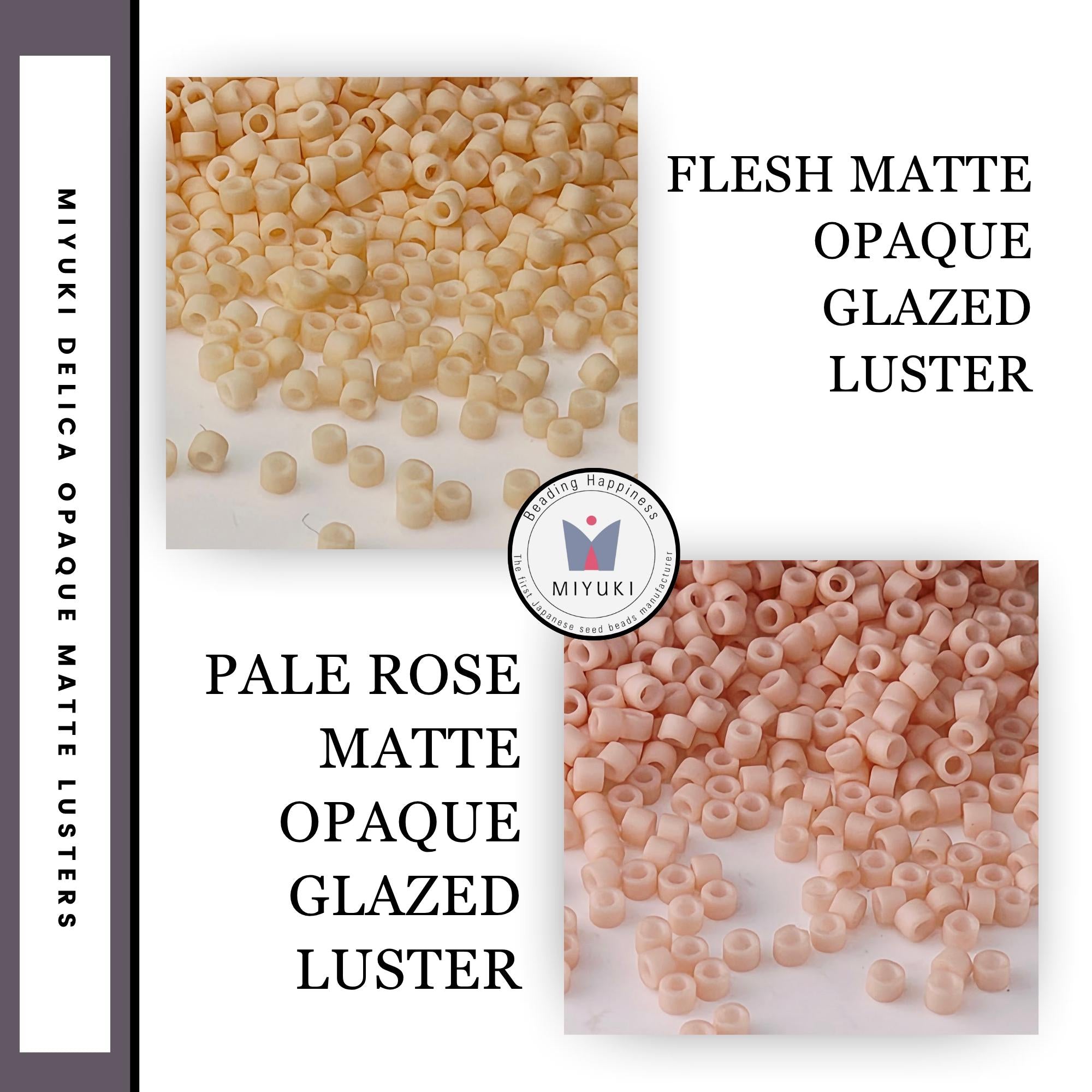 The image is a collage of two images, each depicting a different type of pasta: pale rose and glazed opaquet. The text in the image provides information about the pasta, including its texture and color.