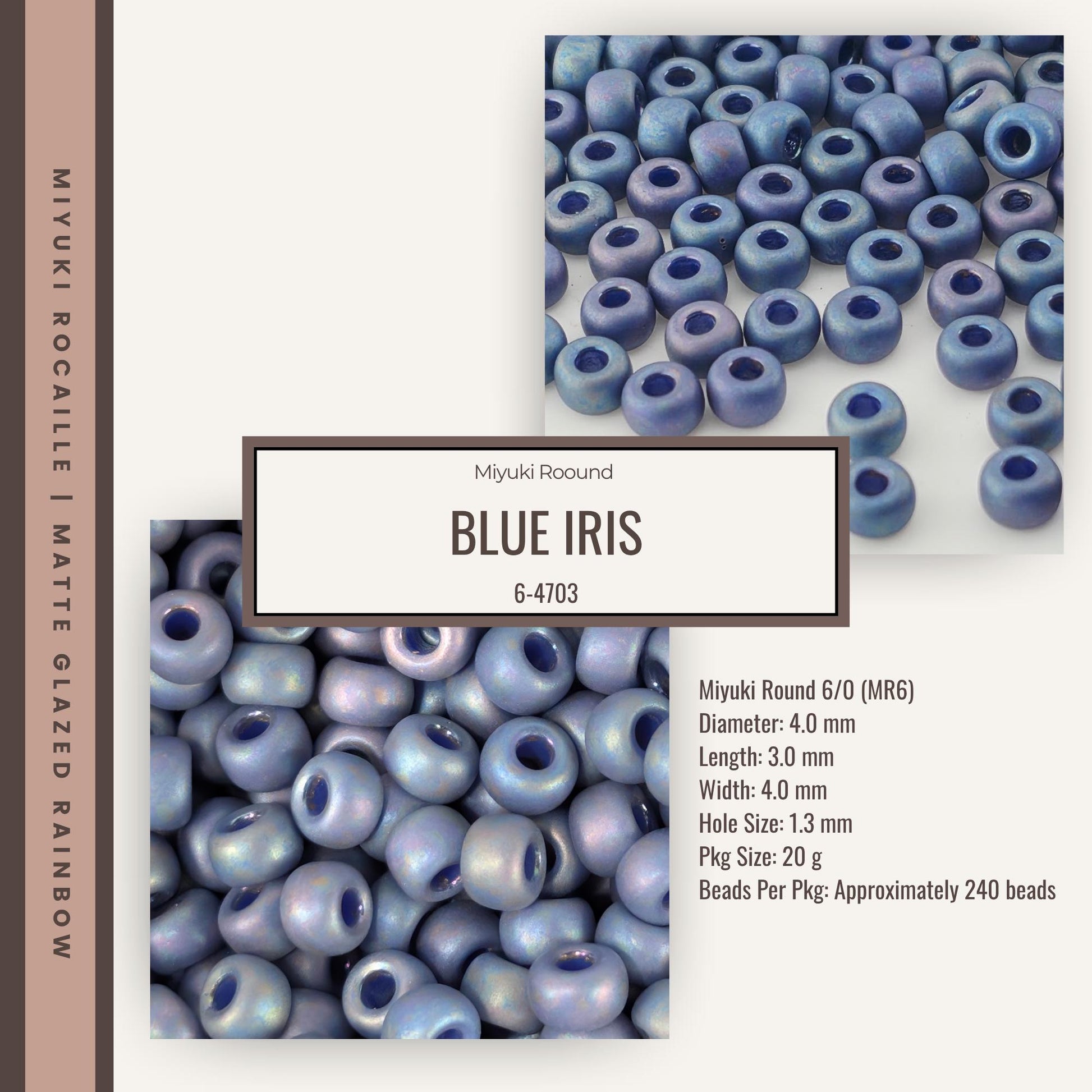 The image is a collage of two images, one showing a large pile of blue beads and the other showing a close-up of the same blue beads. The collage includes text providing information about the beads, such as their size, shape, and weight.