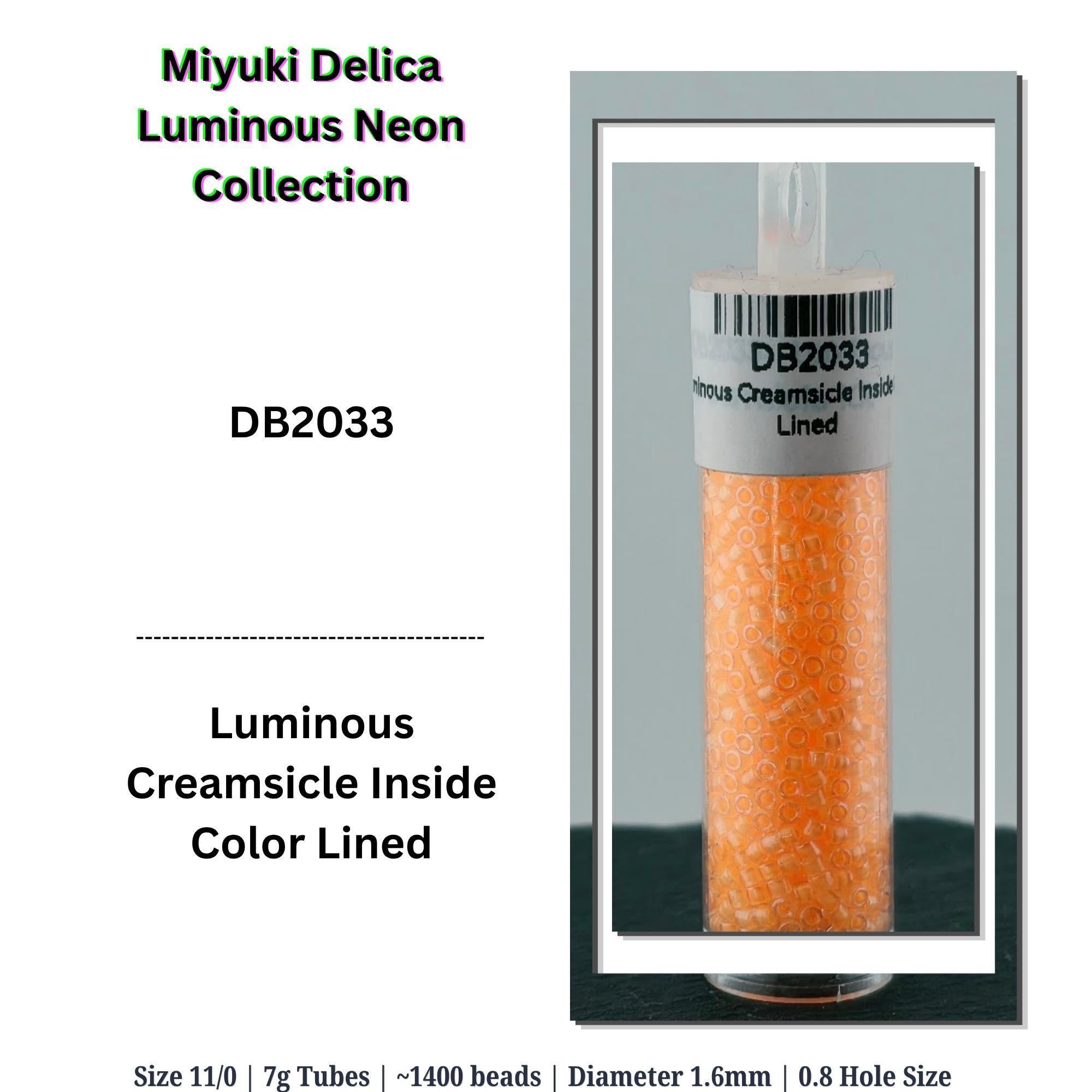 Miyuki Delica Luminous Bright/Neon Collection | 7g Tubes | Choose from 10 Colors or the Collection
