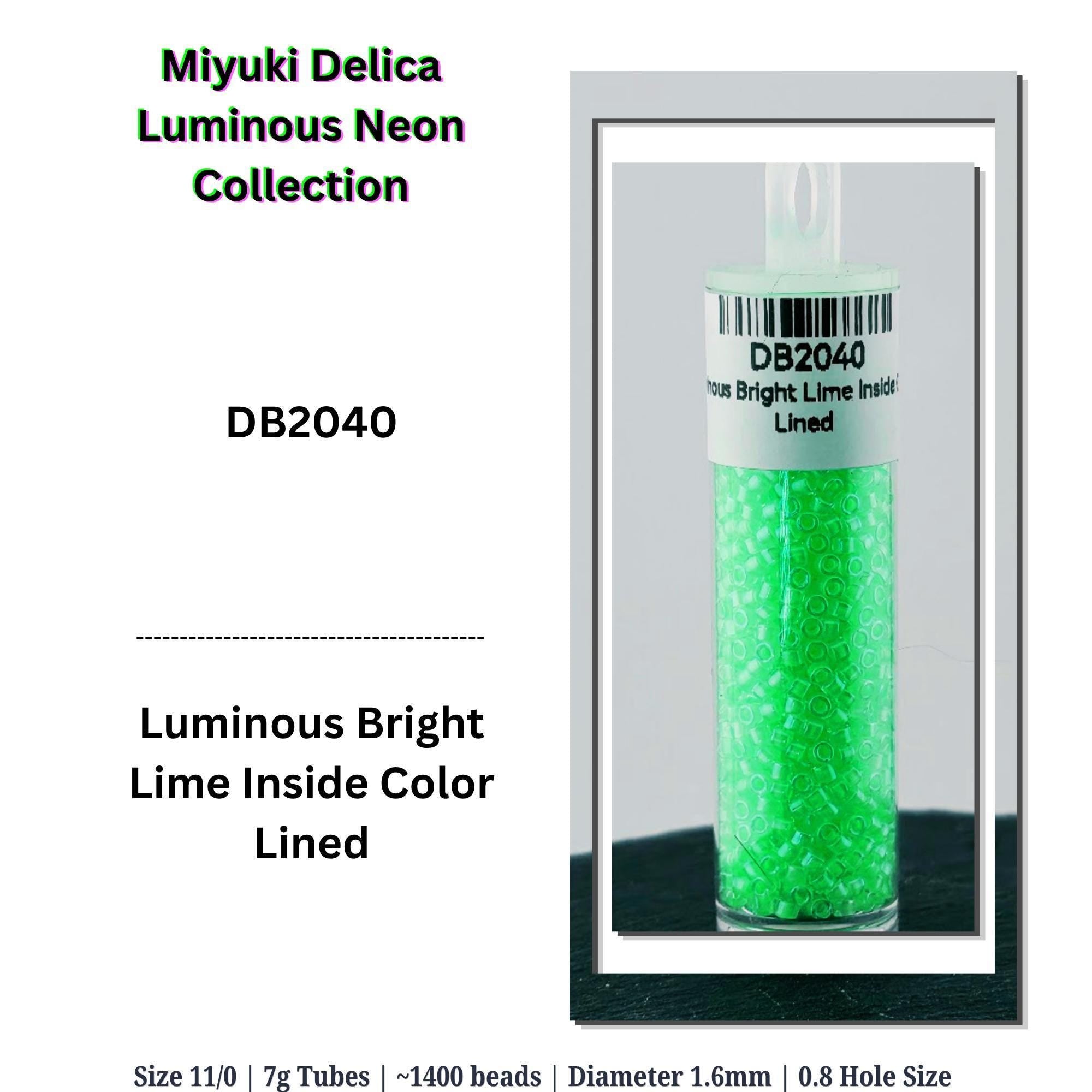 Miyuki Delica Luminous Bright/Neon Collection | 7g Tubes | Choose from 10 Colors or the Collection