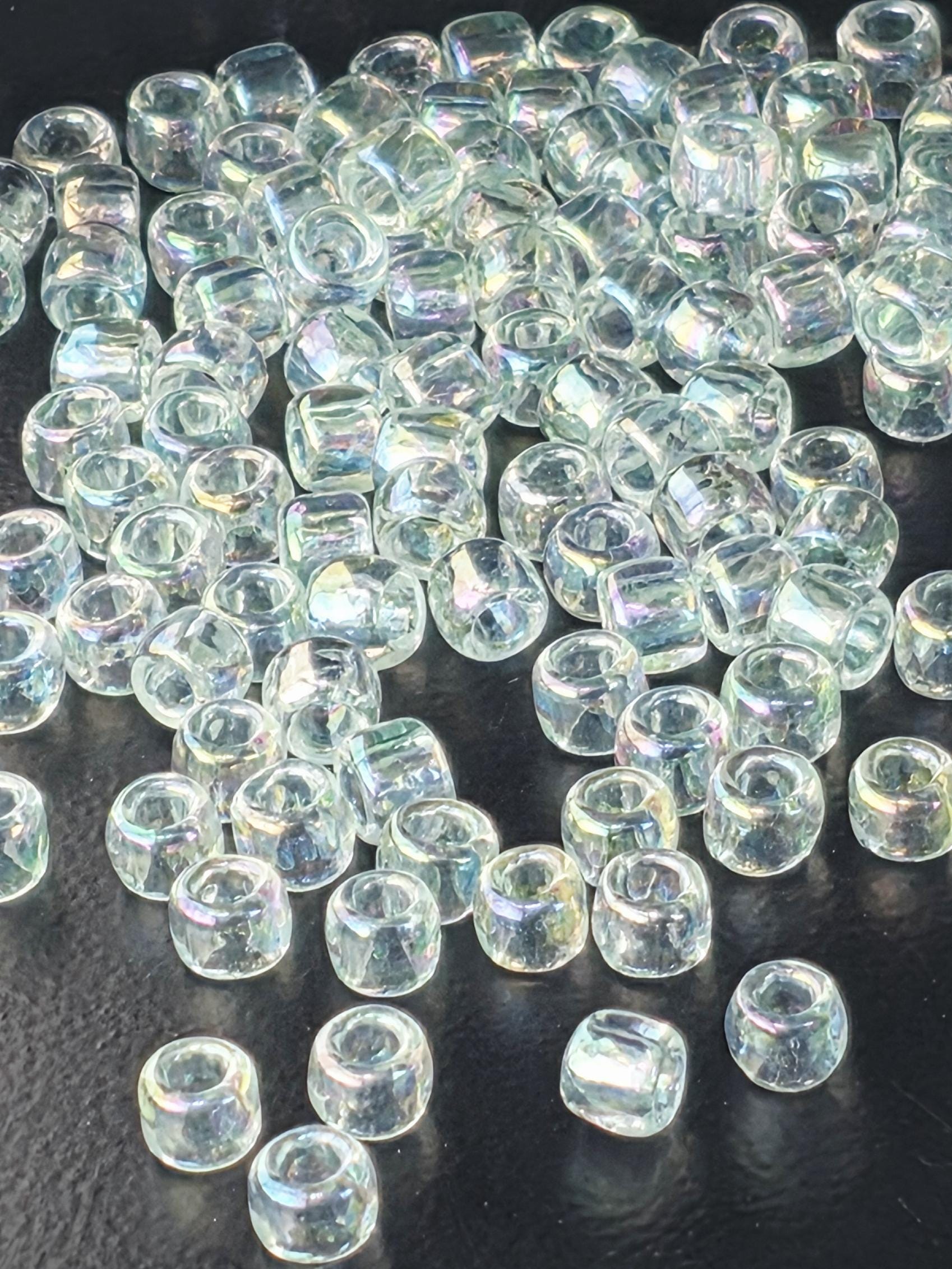 TOHO Round 6/0 Tube 2.5" : Transparent-Rainbow Aqua Frost