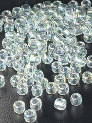 TOHO Round 6/0 Tube 2.5" : Transparent-Rainbow Aqua Frost
