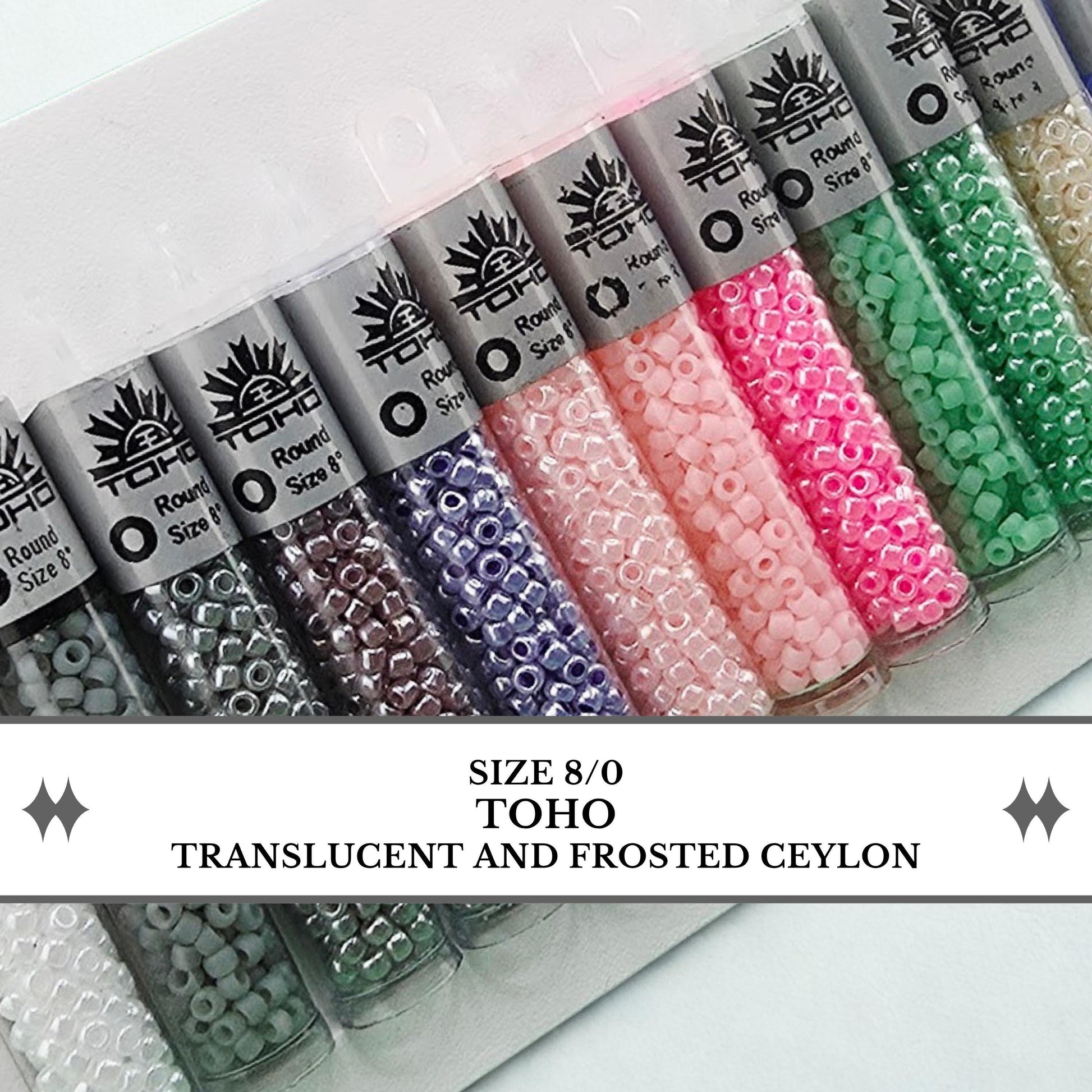 Ceylon Size 8 Toho Japanese Glass Seed Beads - 2.5" Tube