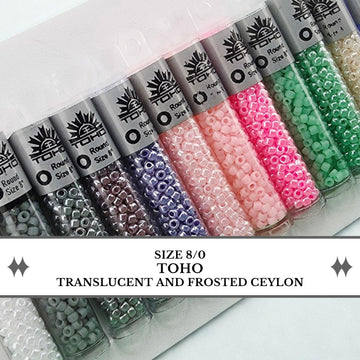 Ceylon Size 8 Toho Japanese Glass Seed Beads - 2.5" Tube