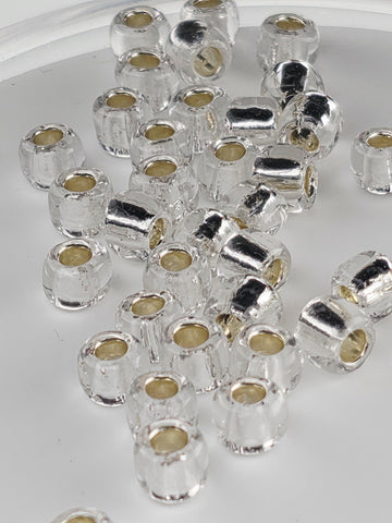 TOHO Round 3/0 Tube 2.5" : Silver-Lined Crystal