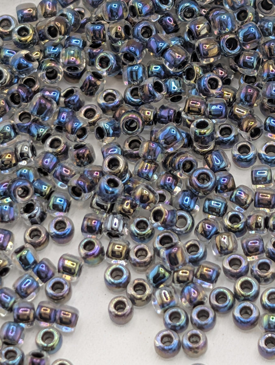 Bronze-Lined Black Diamond Rainbow Size 11/0 Toho Round 2.5" tube