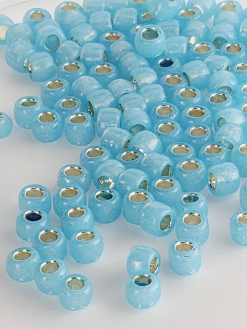 TOHO Round 6/0 Tube 2.5" : Silver-Lined Milky Aqua