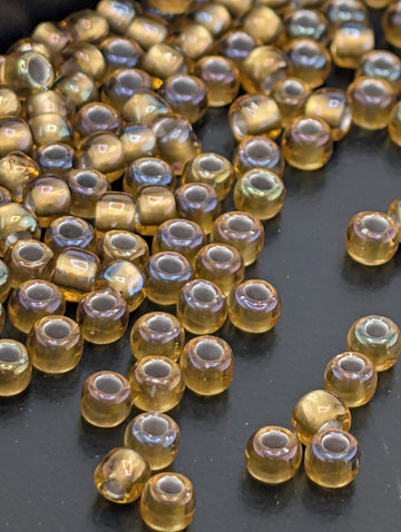 Toho 6/0 Round: Gold-Lined Topaz 2.5" Tube