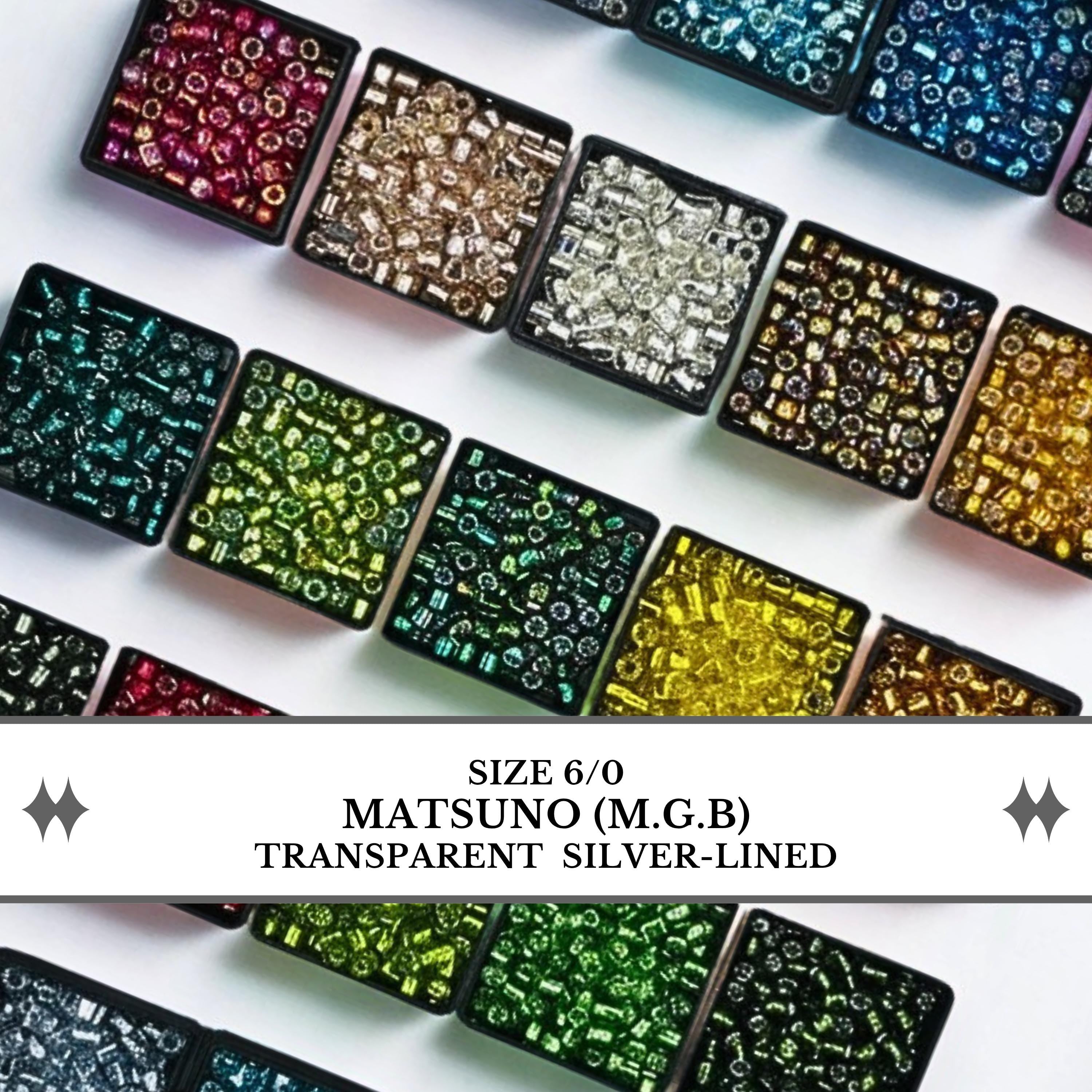 Silver Lined Matsuno Glass Seed Beads Size 6/0 | 15g Bulk Pack 3.6mm Japanese Glass Beads for Jewelry Making and Beading
