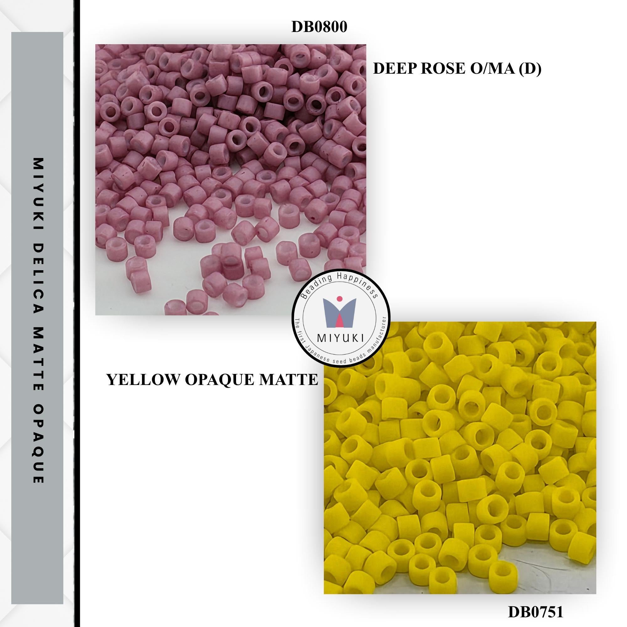 Matte Opaque Miyuki Delica Beads Size 11/0 | Matte Seed Beads for Loom Weaving Peyote Stitch Jewelry Making Kit
