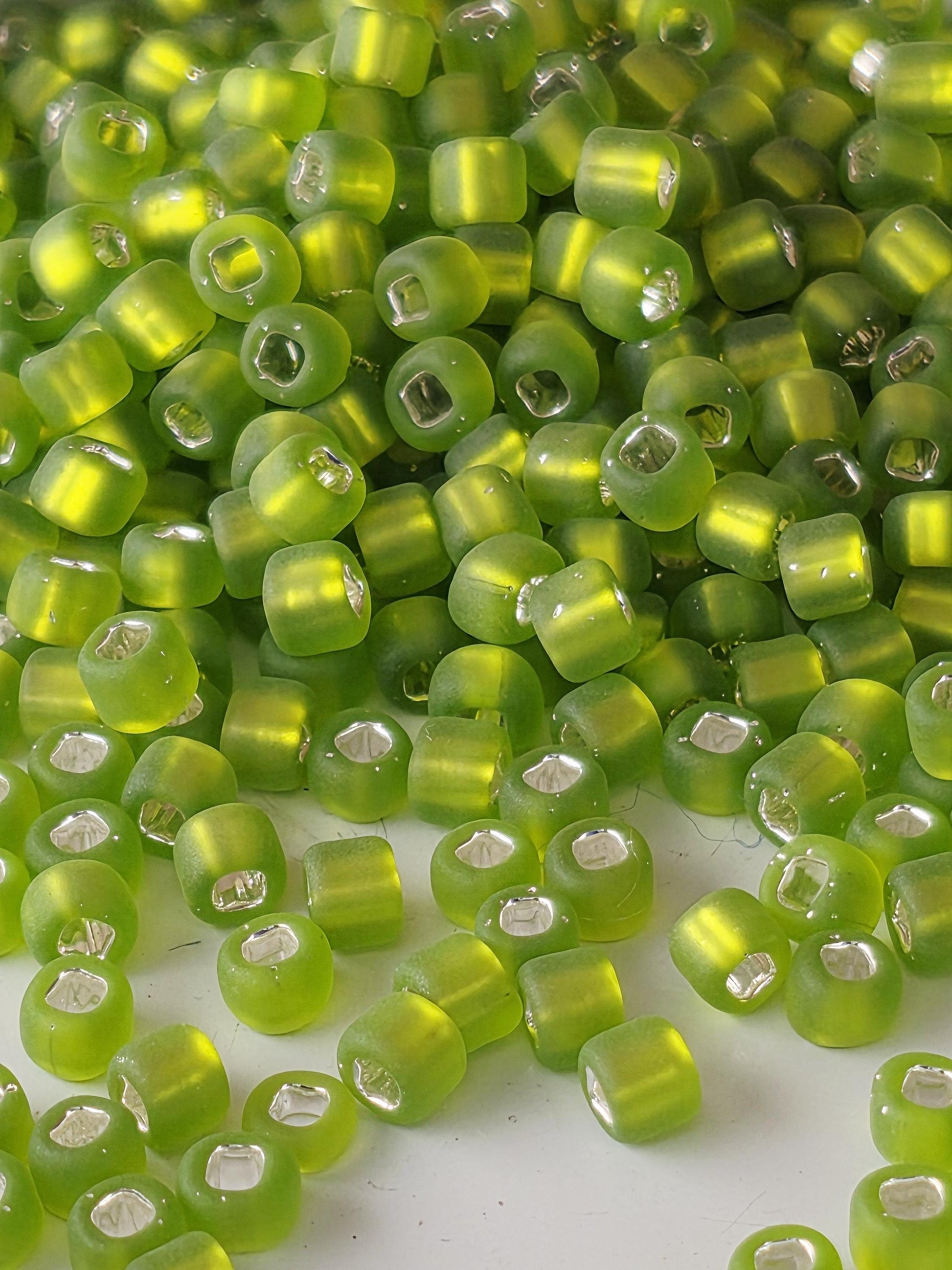 Matsuno Dyna-Mites 6/0 Silver Lined Matte Seed Beads - 15g Pkg - Approx 180 pcs
