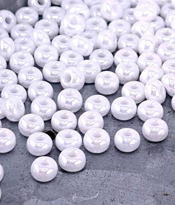 Opaque Chalkwhite Luster | Size 8 | 15g Pkg | Preciosa-Ornela Glass Seed Beads