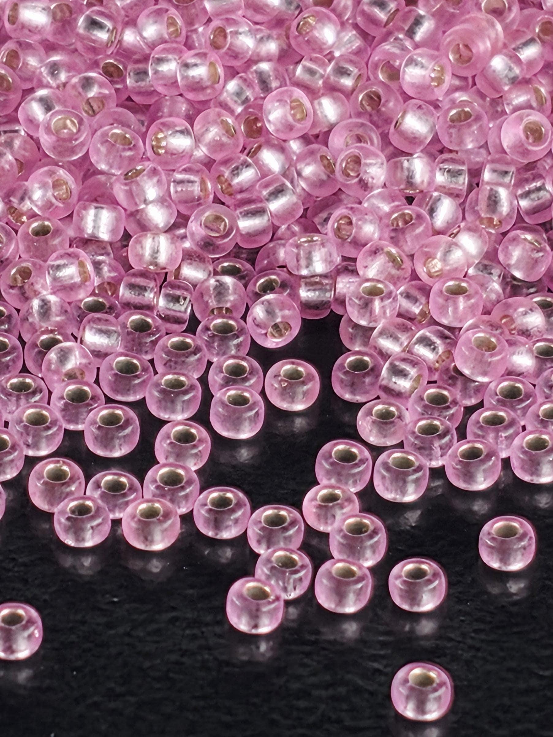 Pink Translucent Silver-Lined Miyuki Rocailles | Size 11 | 20g