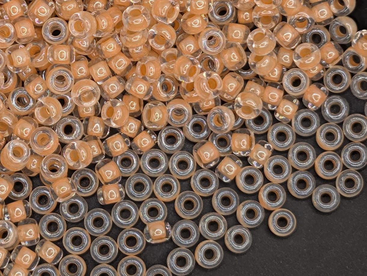 Miyuki Seed Beads: Crystal Soft Orange Glow (11/0 Size, 20g Pack)