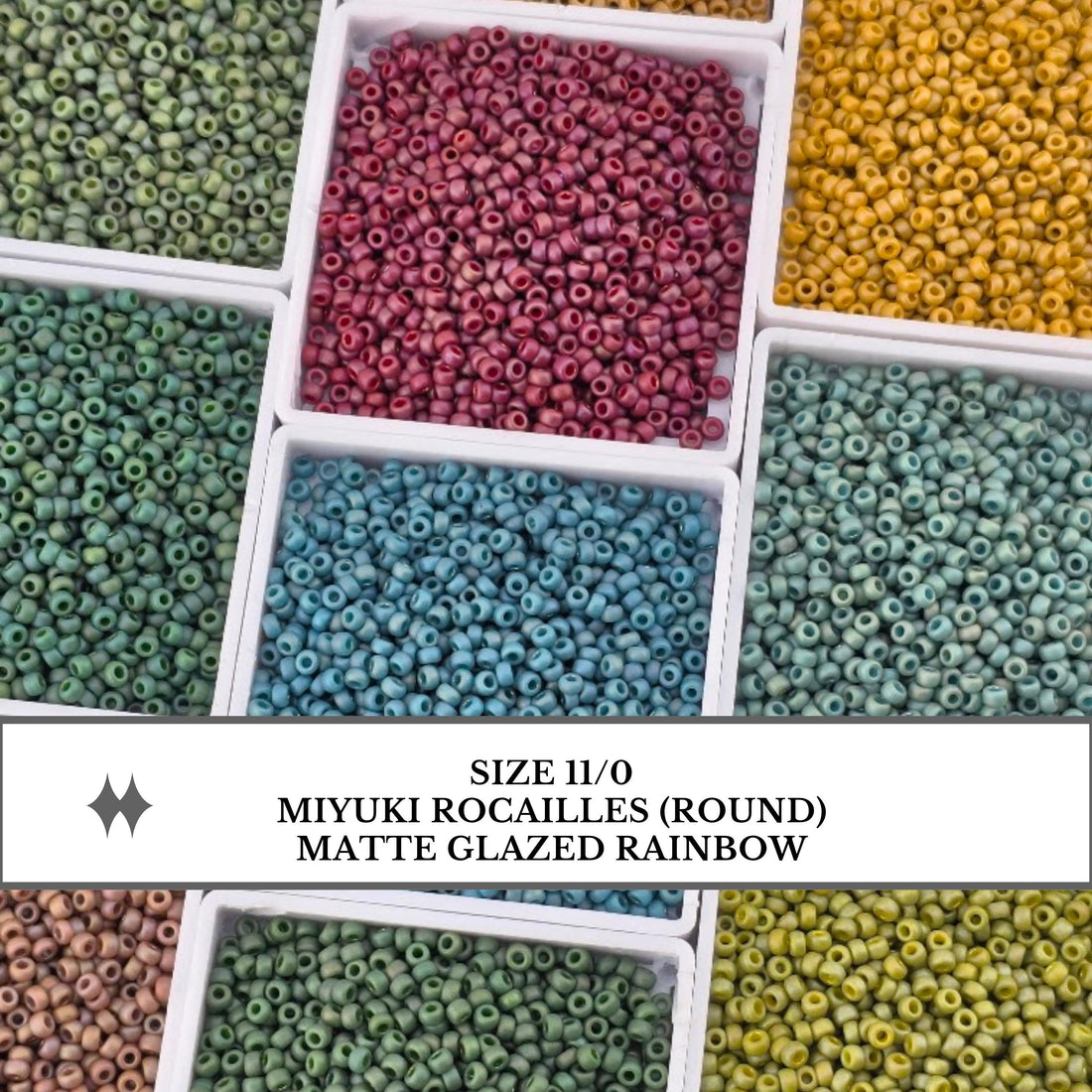 Miyuki Rocaille Size 11/0 | Matte Glazed Rainbow | 20g
