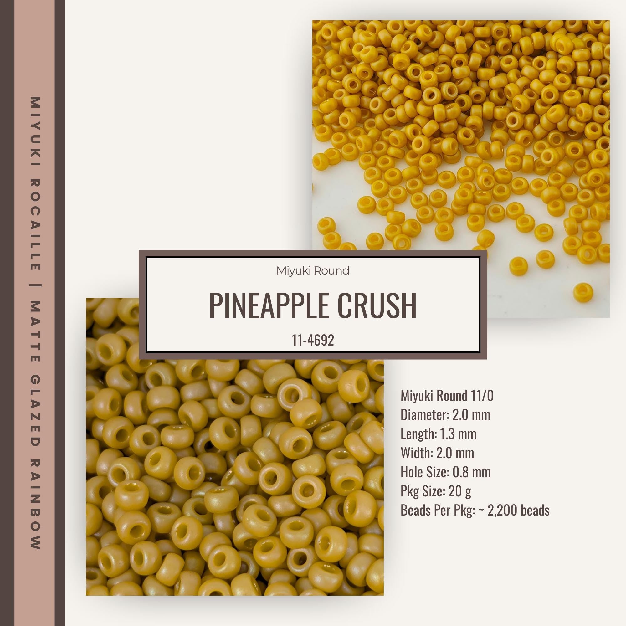 Miyuki Seed Beads Pineapple Crush Matte Rainbow (Size 11/0, 20g)