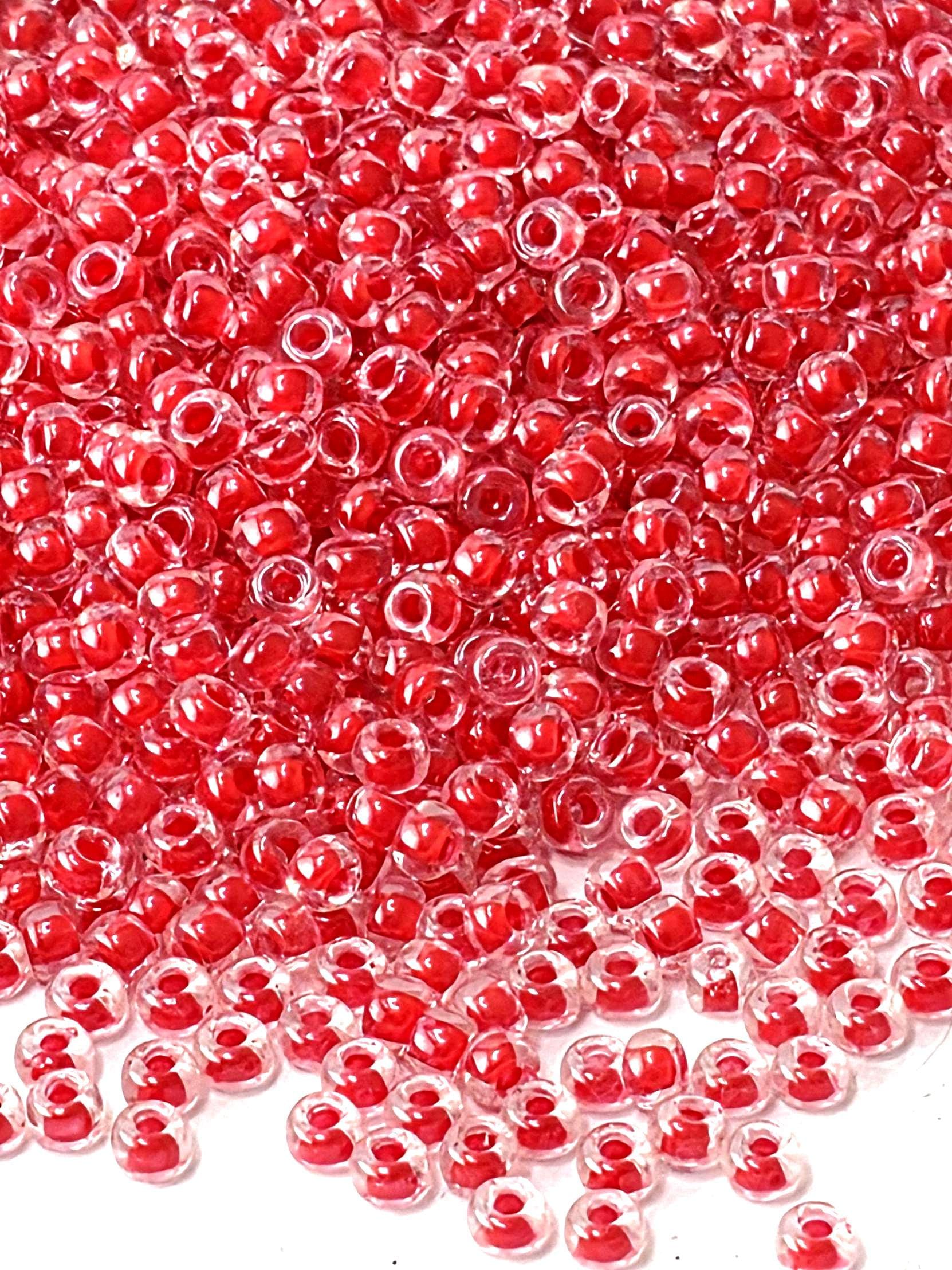 Miyuki Seed Beads 11/0: Crystal Red Inside, 20g Package