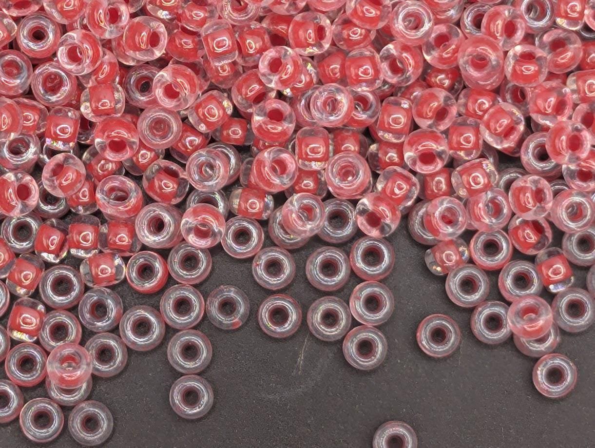 Miyuki Seed Beads 11/0: Crystal Red Inside, 20g Package
