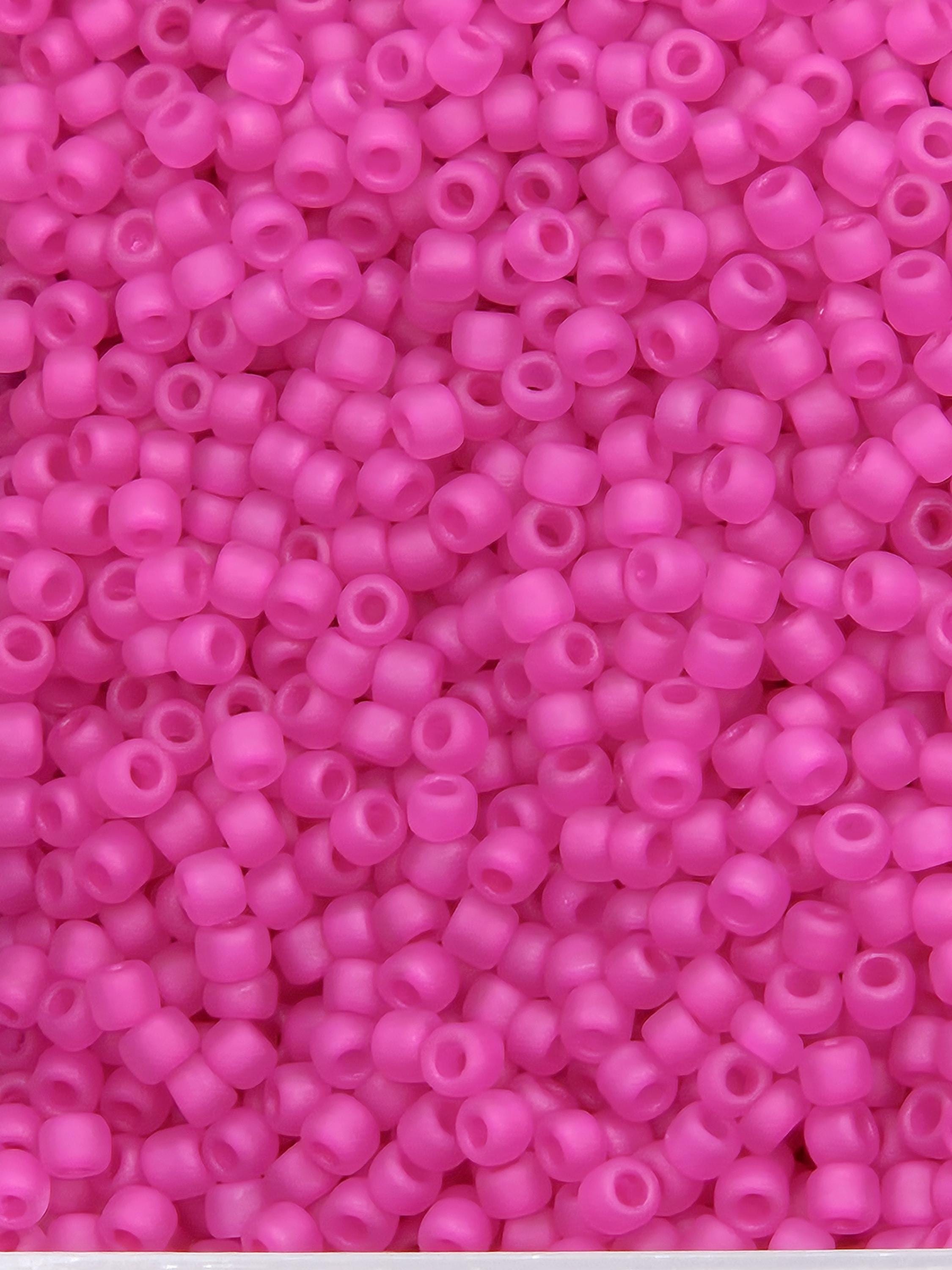 1942SB Translucent Inside Dyed Color Matte Hot Pink (Matsuno Seed Beads, Size 11, 15g)