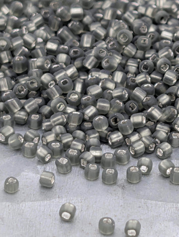 Translucent Gunmetal Matsuno Seed Beads, Size 11/0 (15g, ~1650 pcs)