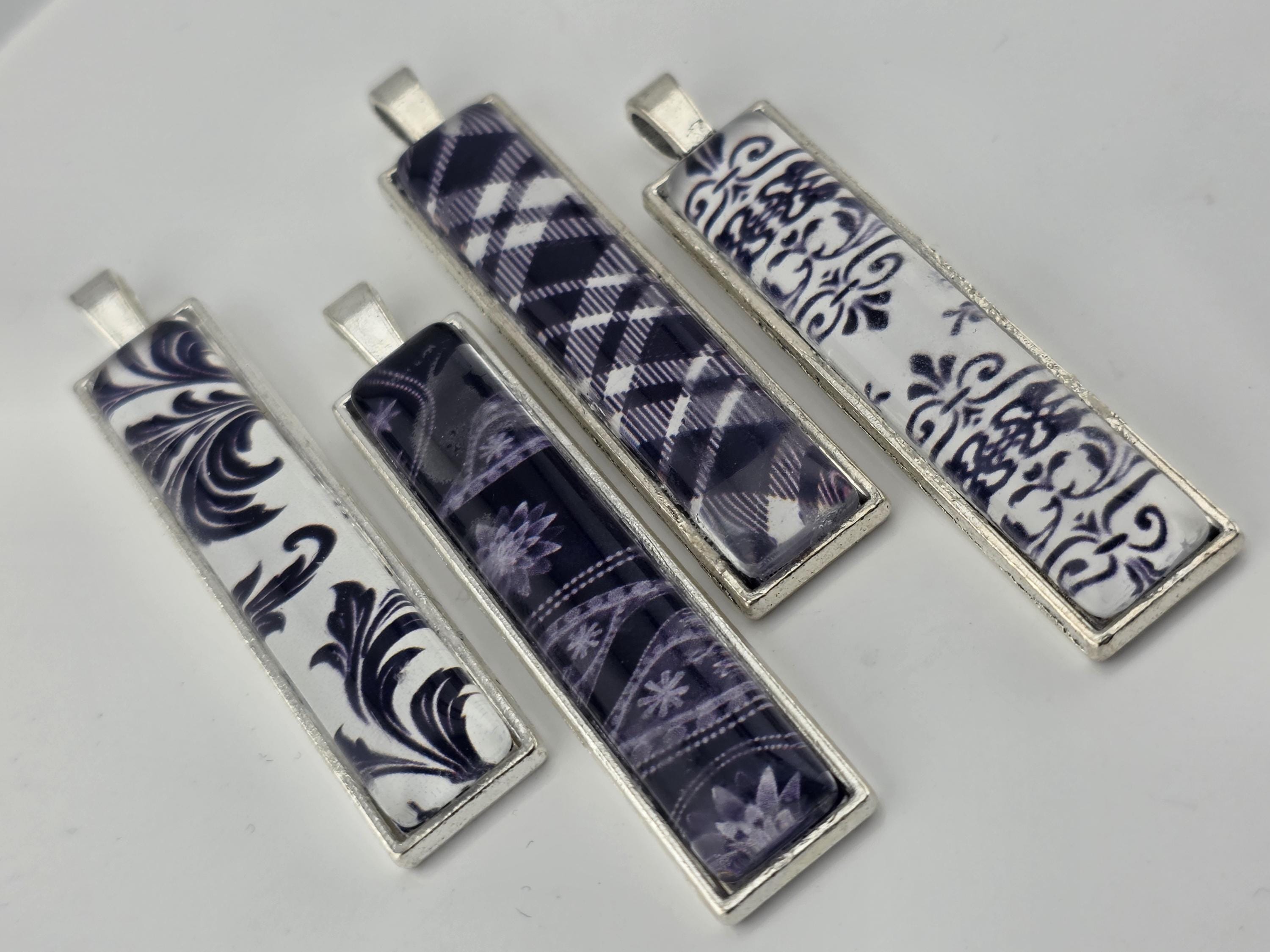Smoke and Silver Bead Soup Mix | Black and White Damask Glass Beads | Toile Bar Cabochon Pendants | DIY Jewelry Making | Learise Curated Mix