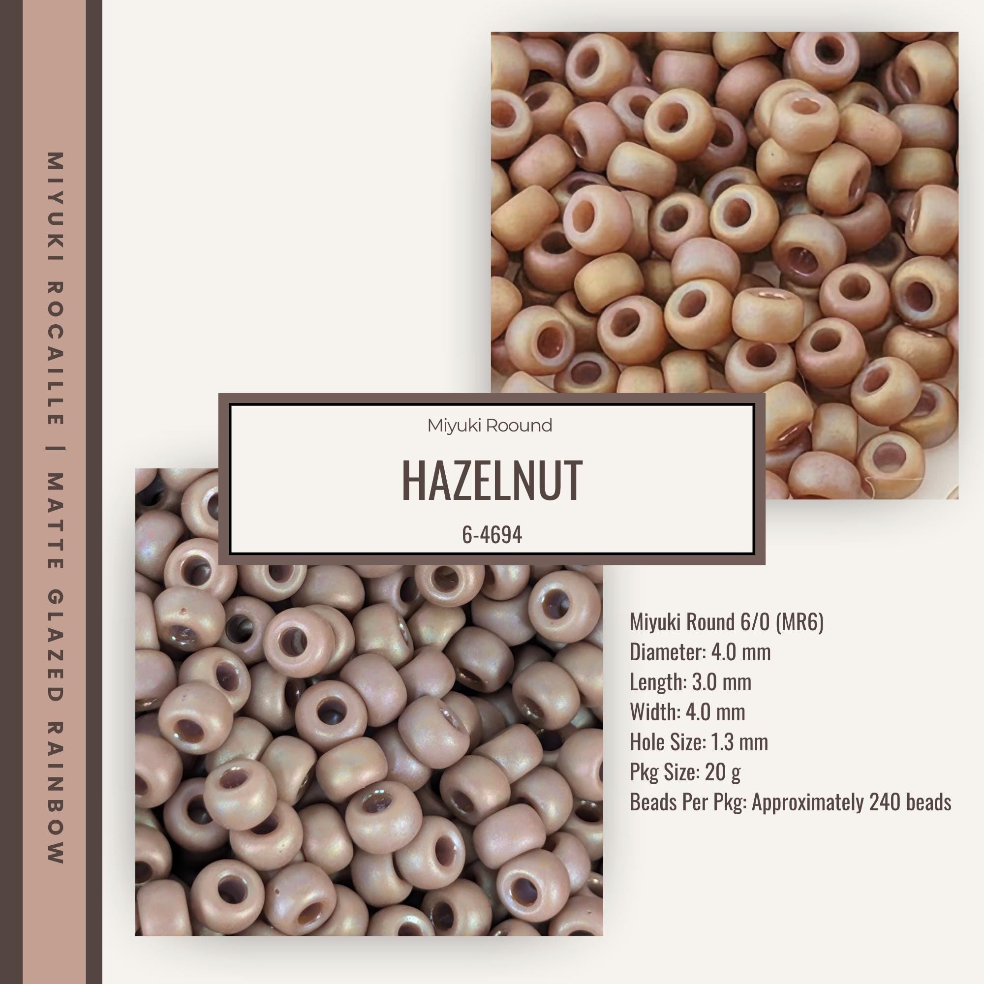 The image is a collage of two images, one showing a large pile of brown beads and the other showing a smaller pile of brown beads. The collage includes text providing information about the beads, such as their size, shape, and weight.