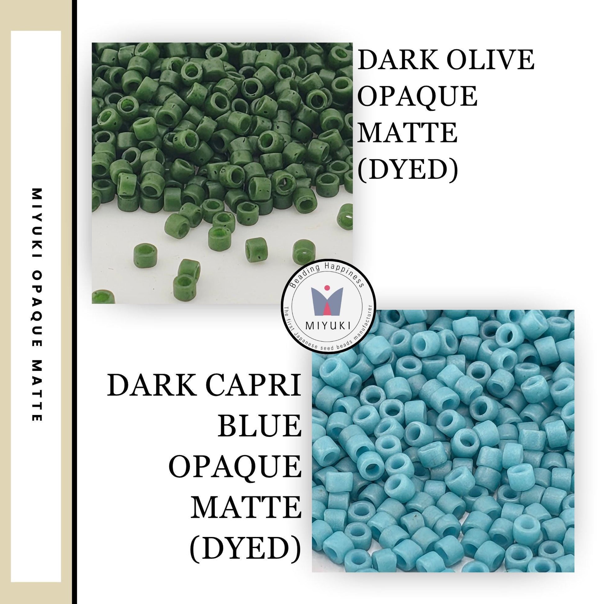 Japanese Glass Seed Beads: Opaque Matte Miyuki Delica - Size 11/0, 7g Tube