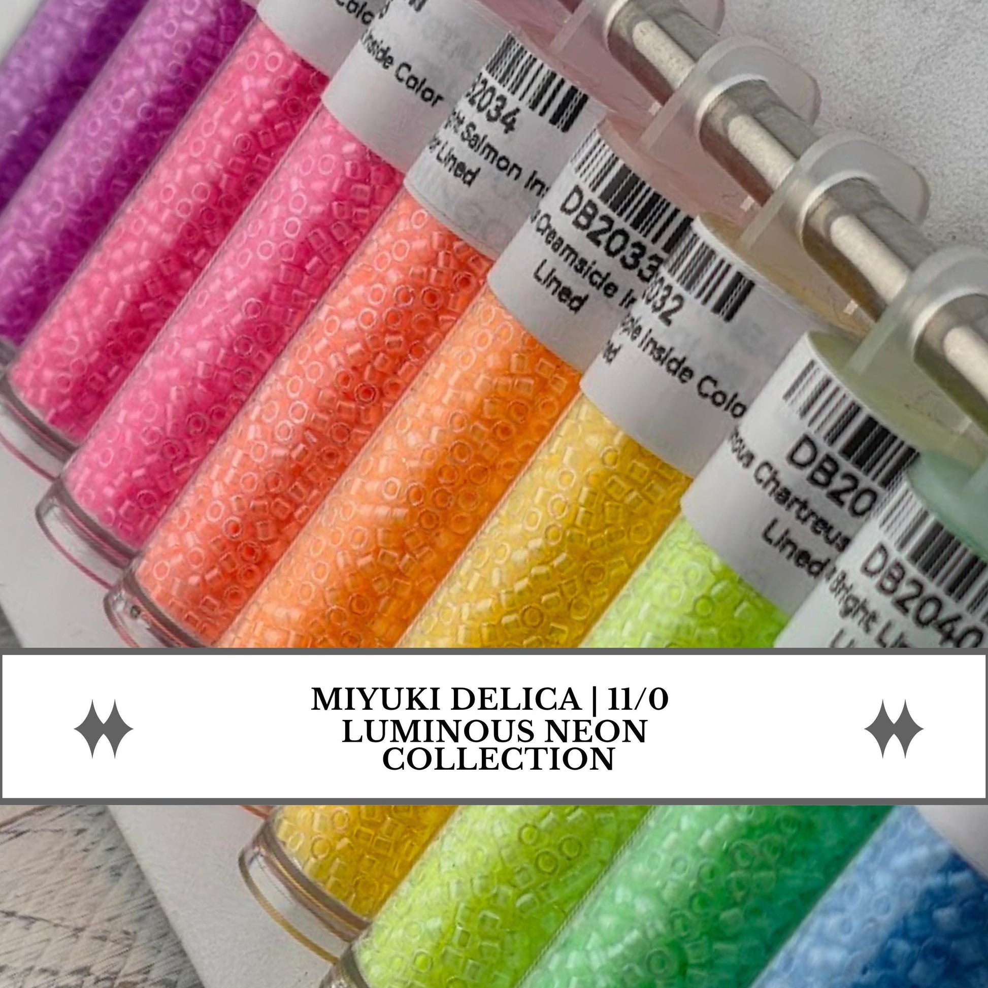 Miyuki Delica Luminous Bright/Neon Collection | 7g Tubes | Choose from 10 Colors or the Collection