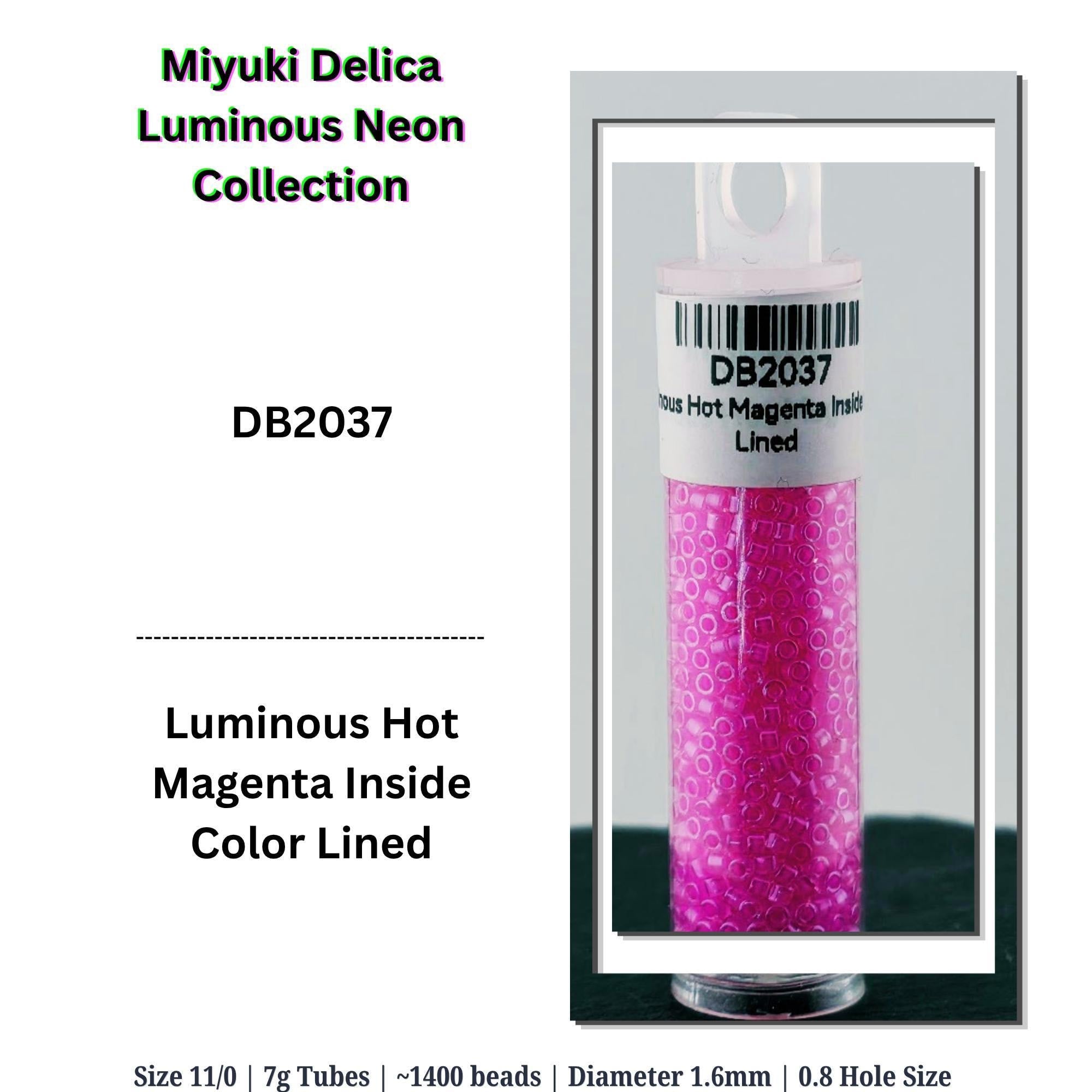 Miyuki Delica Luminous Bright/Neon Collection | 7g Tubes | Choose from 10 Colors or the Collection