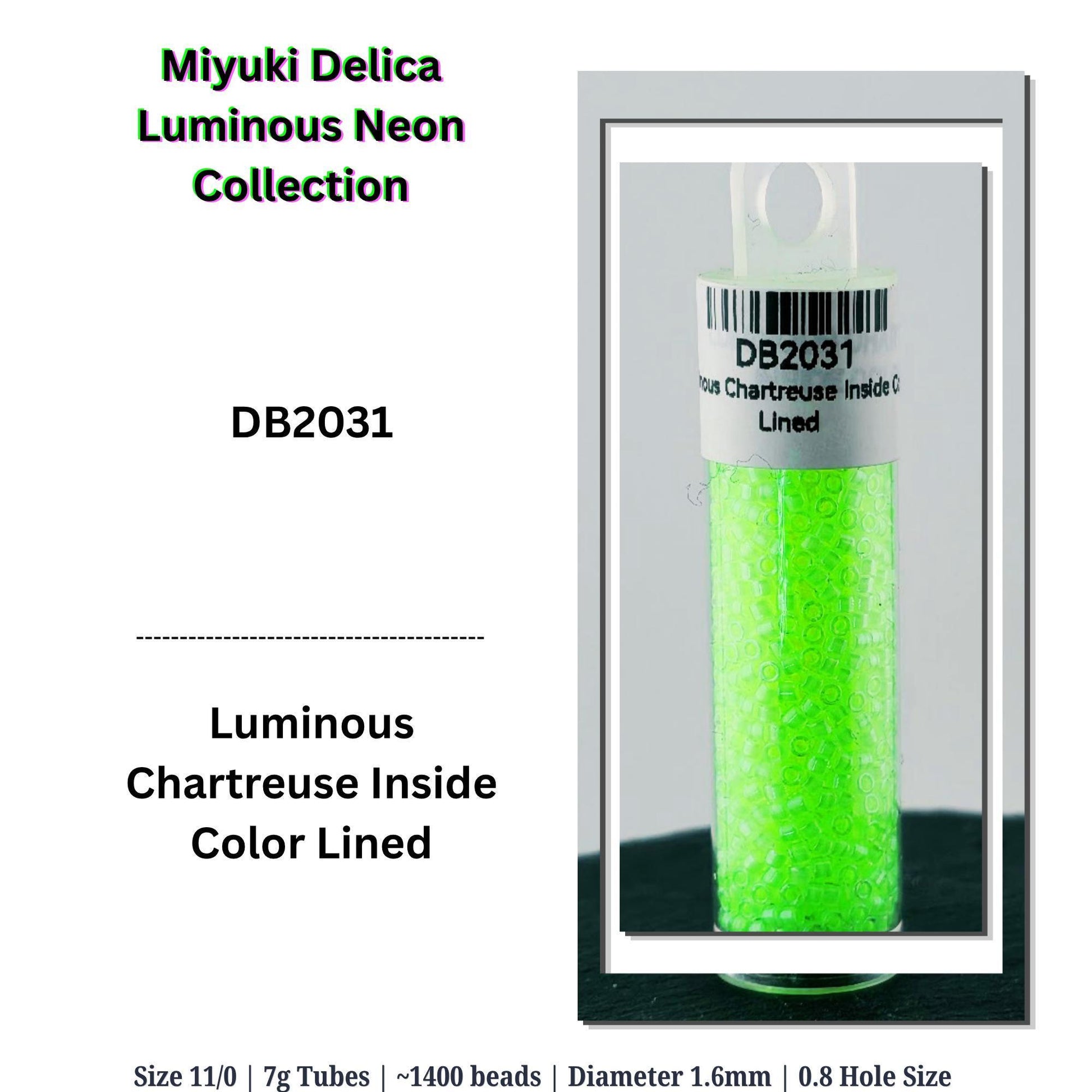 Miyuki Delica Luminous Bright/Neon Collection | 7g Tubes | Choose from 10 Colors or the Collection