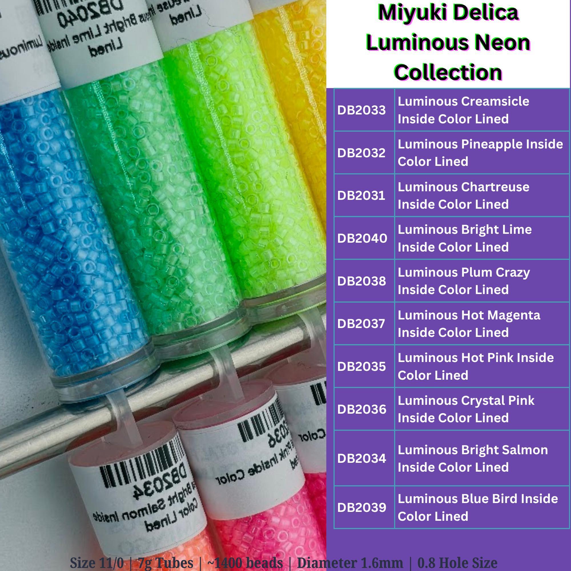 Miyuki Delica Luminous Bright/Neon Collection | 7g Tubes | Choose from 10 Colors or the Collection