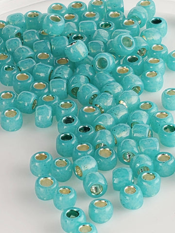 TOHO Round 6/0 Tube 2.5" : Silver-Lined Milky Teal
