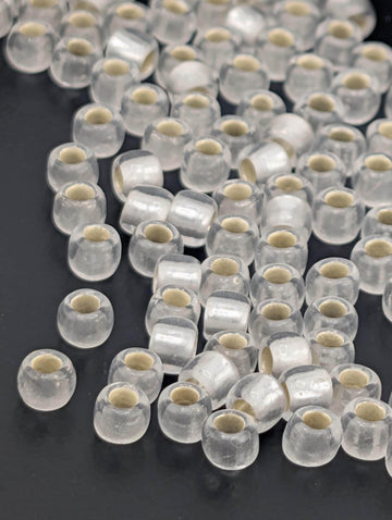 Toho Japanese Seed Beads: Silver-Lined Frosted Crystal (2.5" Tube, Size 6/0)