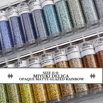 Miyuki Delica 11/0 Opaque Matte Glazed Seed Beads | Frosted Cylinder Beads | Pick Your Color or Full Set | 7g