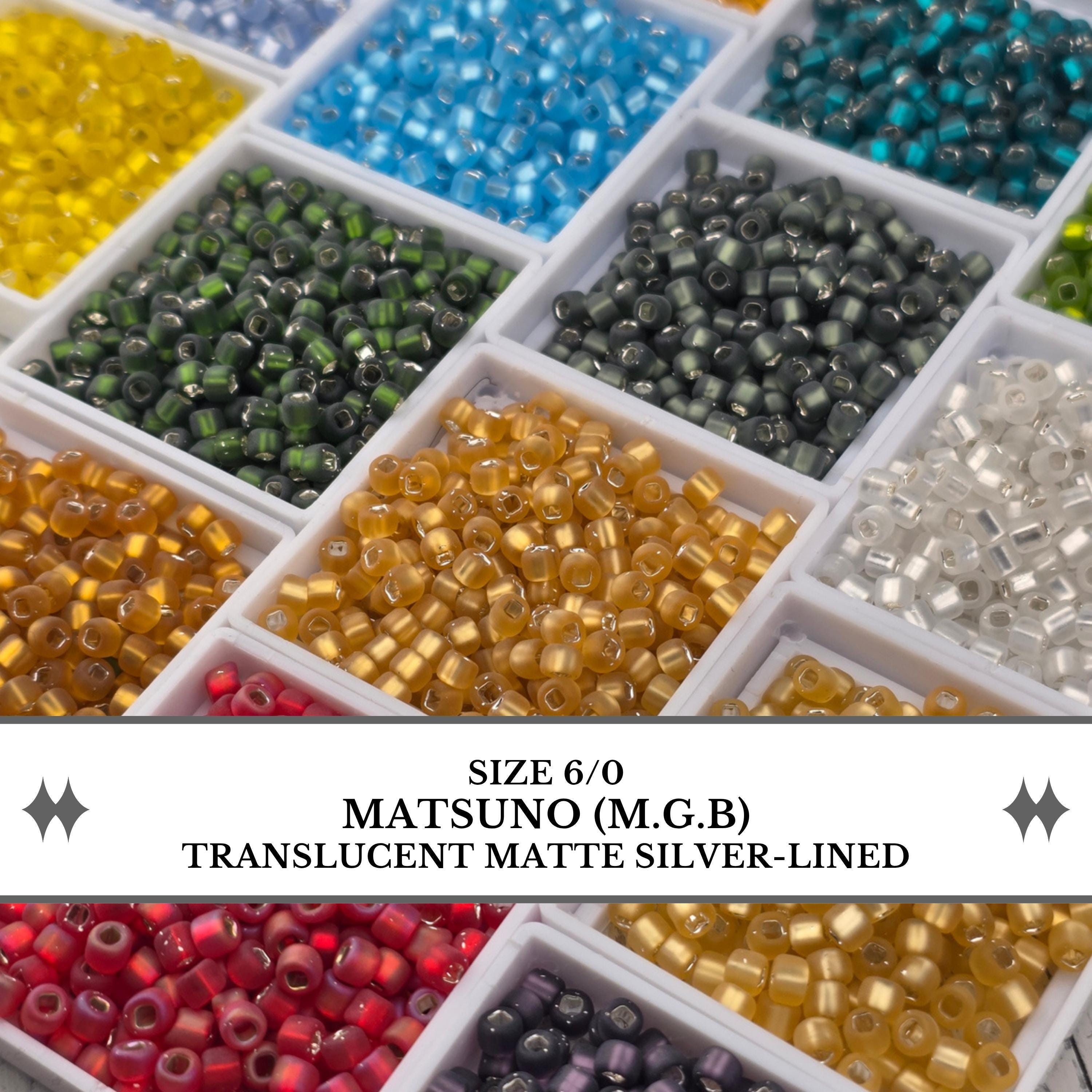 Matsuno Dyna-Mites 6/0 Silver Lined Matte Seed Beads - 15g Pkg - Approx 180 pcs