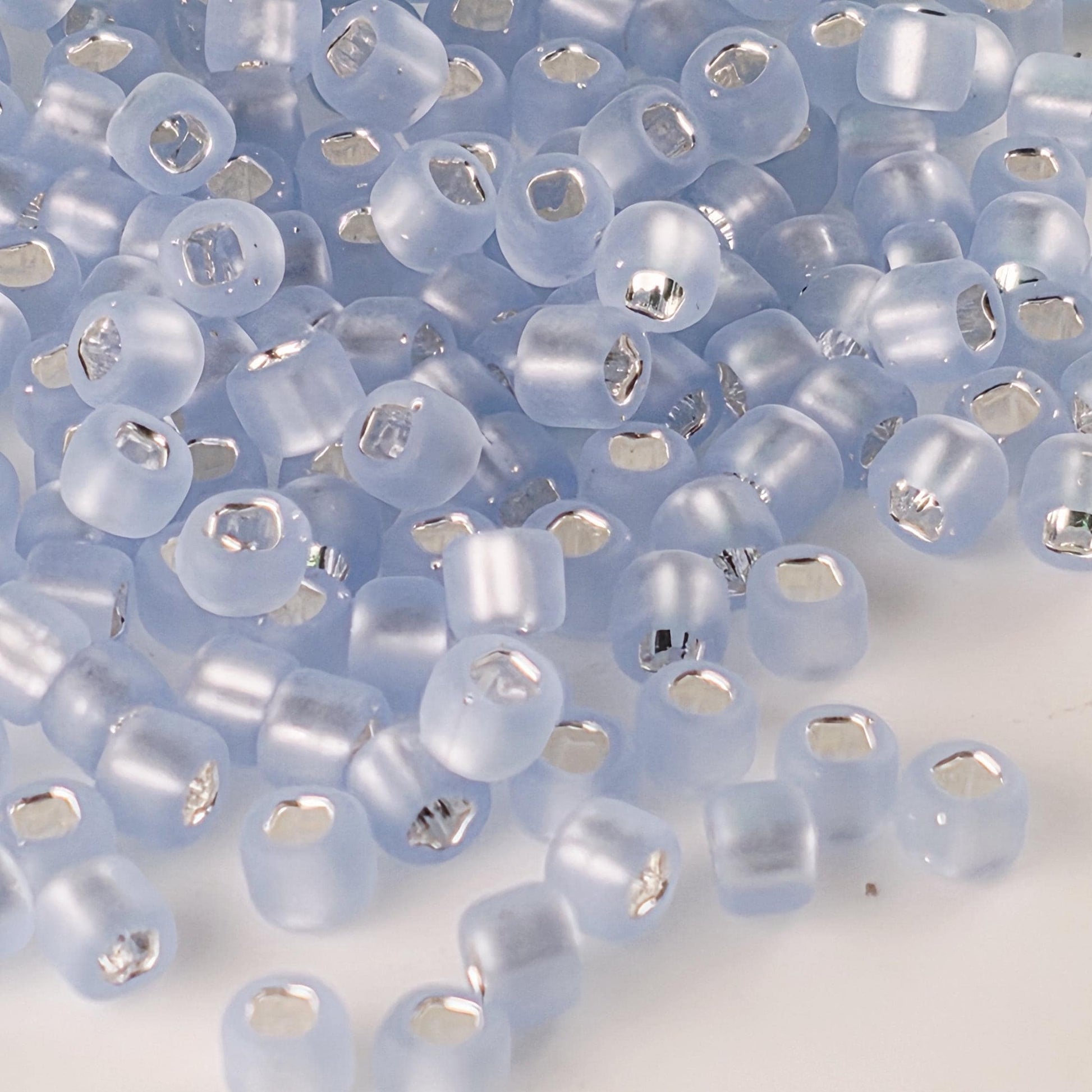 Matsuno Dyna-Mites 6/0 Silver Lined Matte Seed Beads - 15g Pkg - Approx 180 pcs