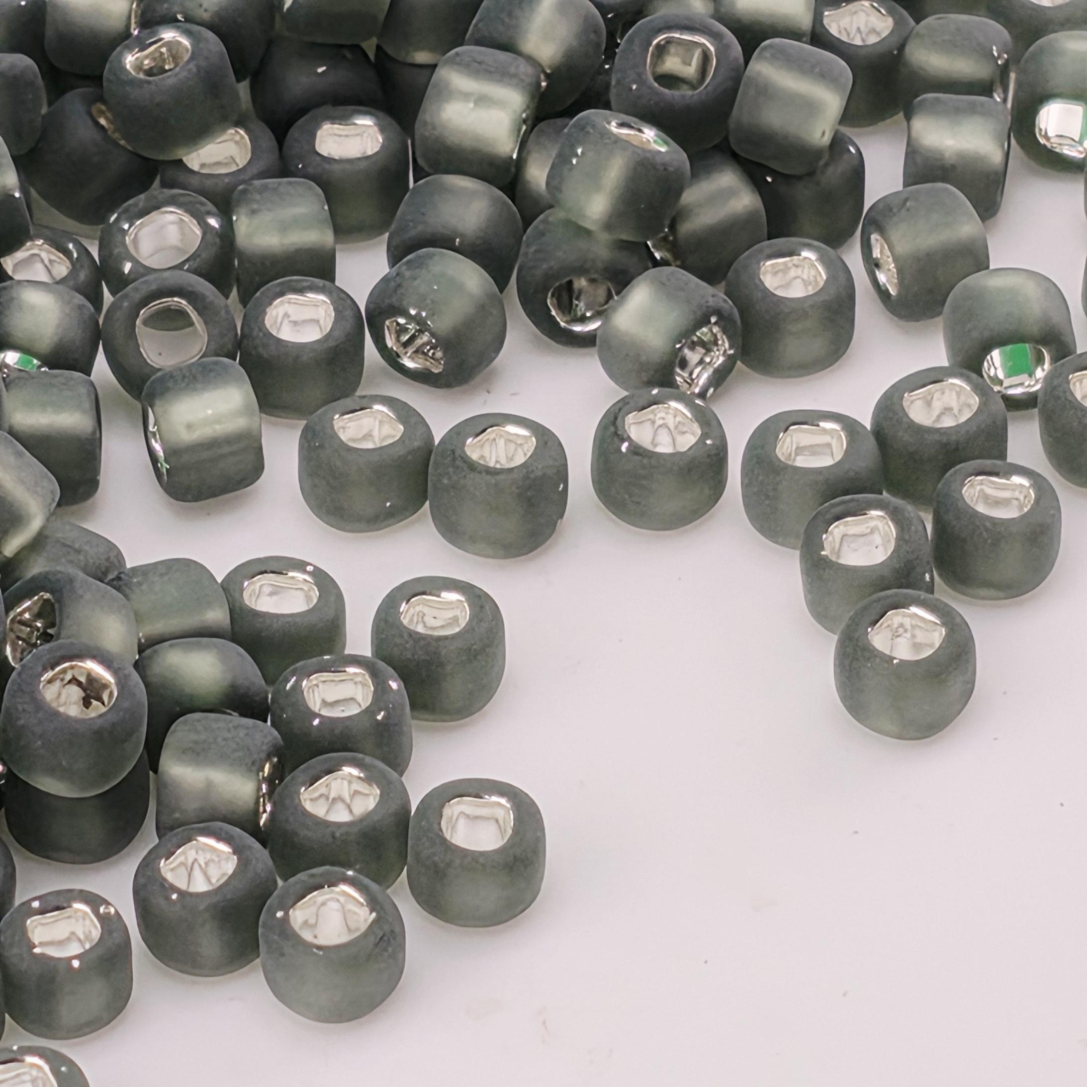 Matsuno Dyna-Mites 6/0 Silver Lined Matte Seed Beads - 15g Pkg - Approx 180 pcs