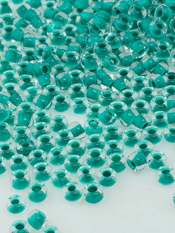 Transparent Sea Green Lined Crystal | Size 8 | 15g | Preciosa-Ornela Glass Seed Beads