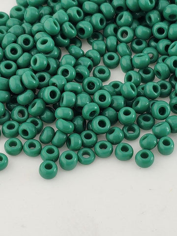 Opaque Rocaille Dark Green | Size 8 | 15g | Preciosa-Ornela Glass Seed Beads