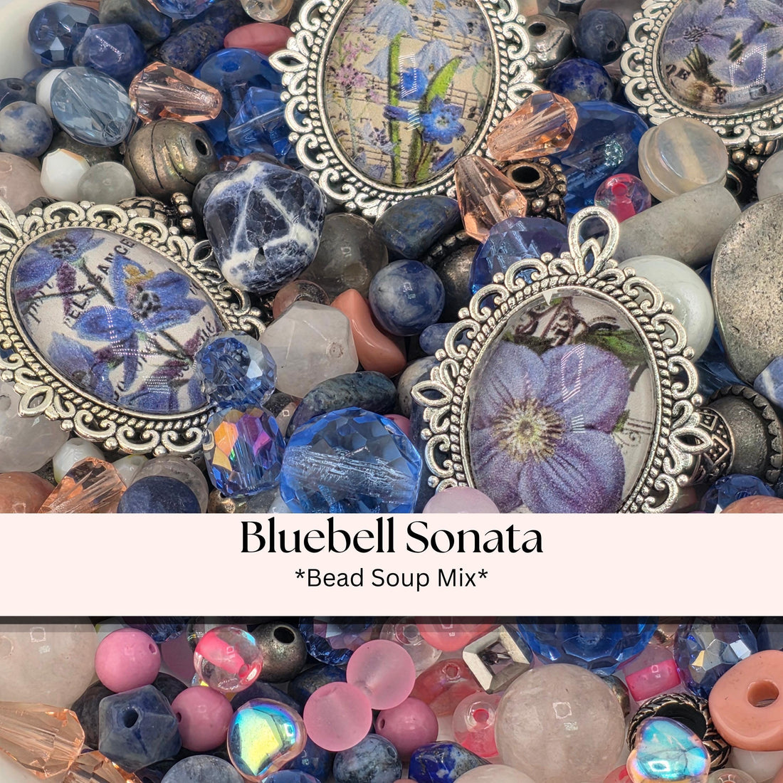 Gemstone Bead Mix: Sodalite and Mixed Metal (2oz Craft Supply)