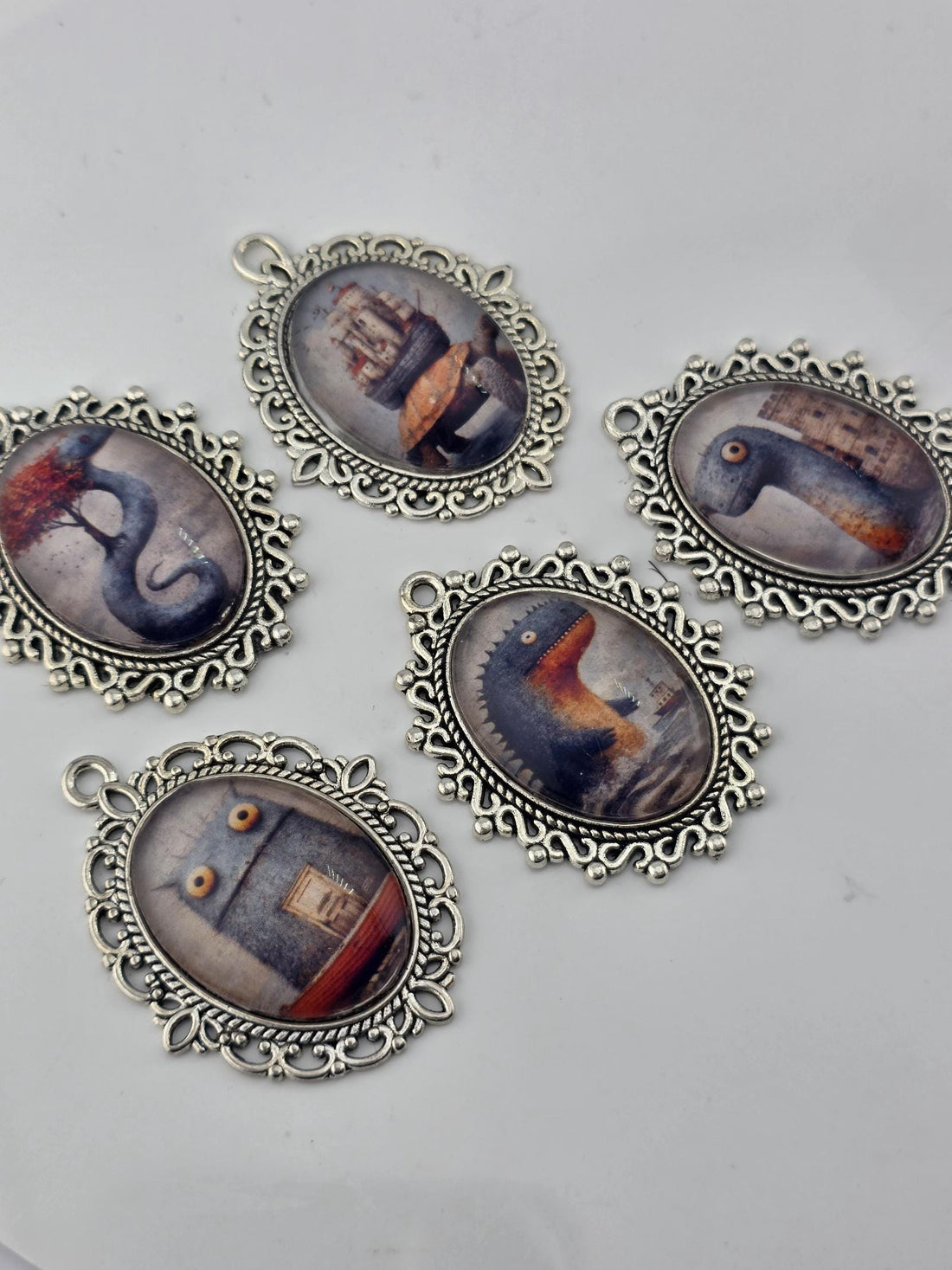Here Be Dragons Bead Soup Mix | Navy, Cream Silver Glass Beads | Sea Monster Galleon Pendants | DIY Jewelry Making | Learise Curated Mix