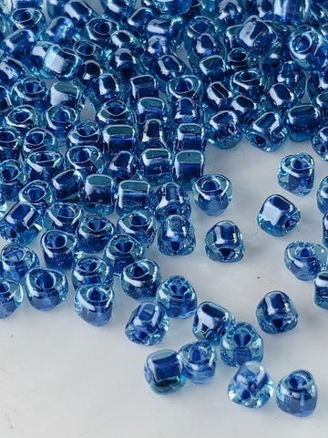 Lt Blue/Dark Blue Inside Color Lined Miyuki Triangle Size 8/0 (15g Pkg)