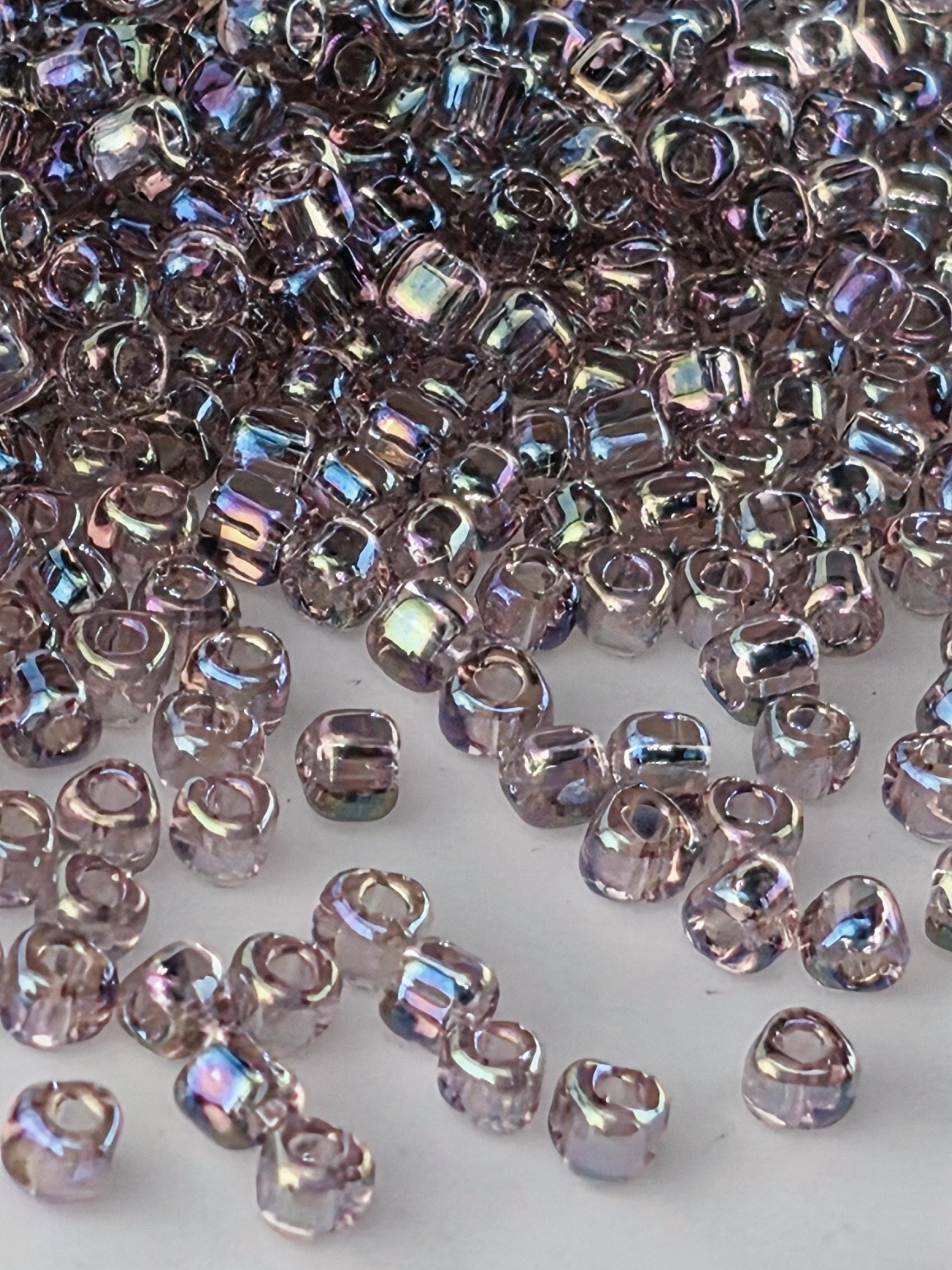 Light Amethyst Translucent Rainbow Miyuki Triangle Size 8/0 (15g Pkg)