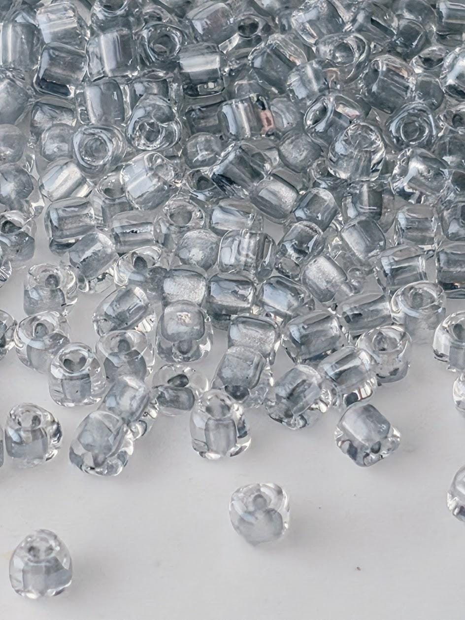 Crystal/Silver Inside Color Lined Sparkle Miyuki Triangle Size 8/0 (15g Pkg)