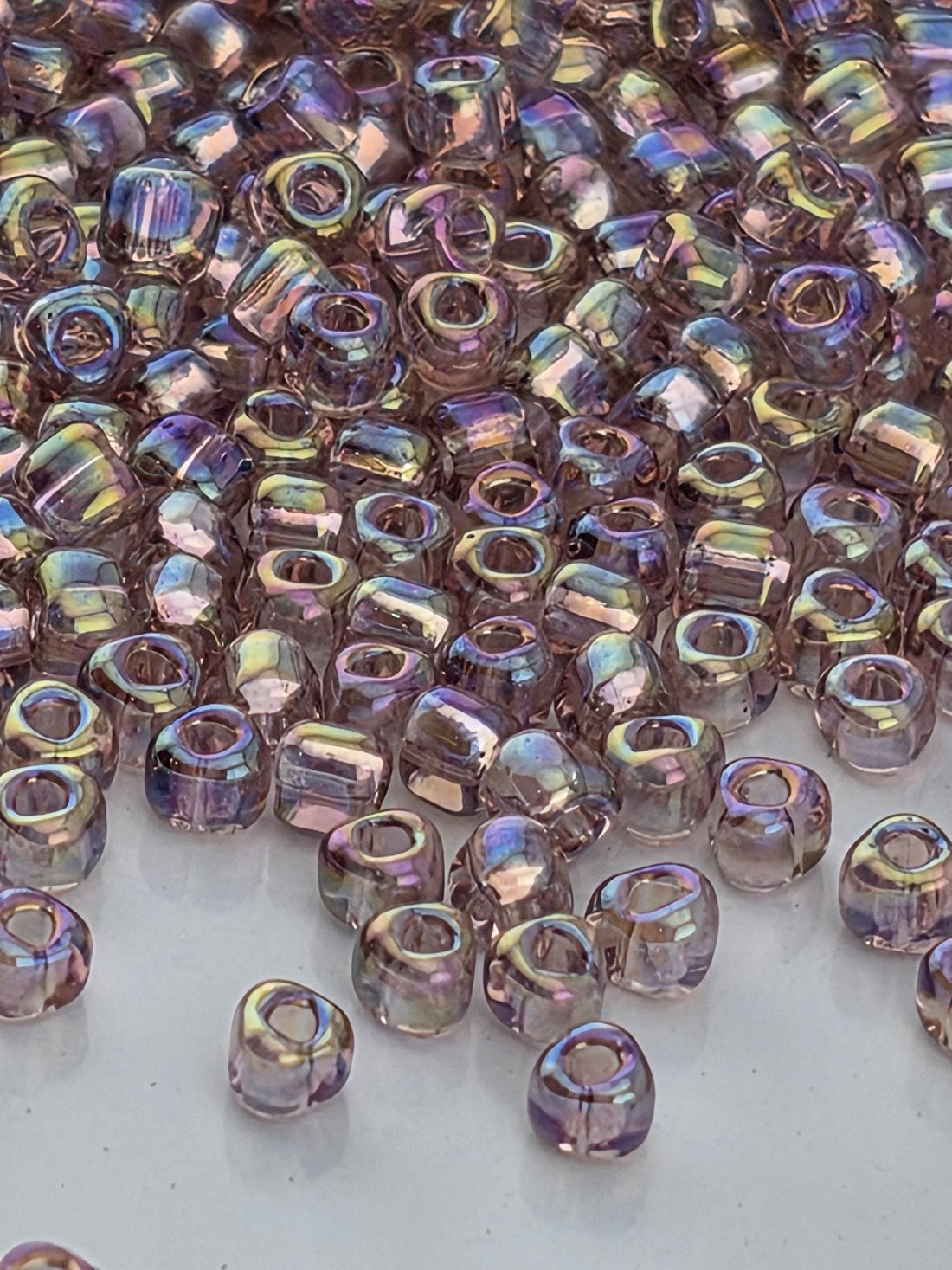 Light Amethyst Translucent Rainbow Miyuki Triangle Size 10/0 (15g Pkg)