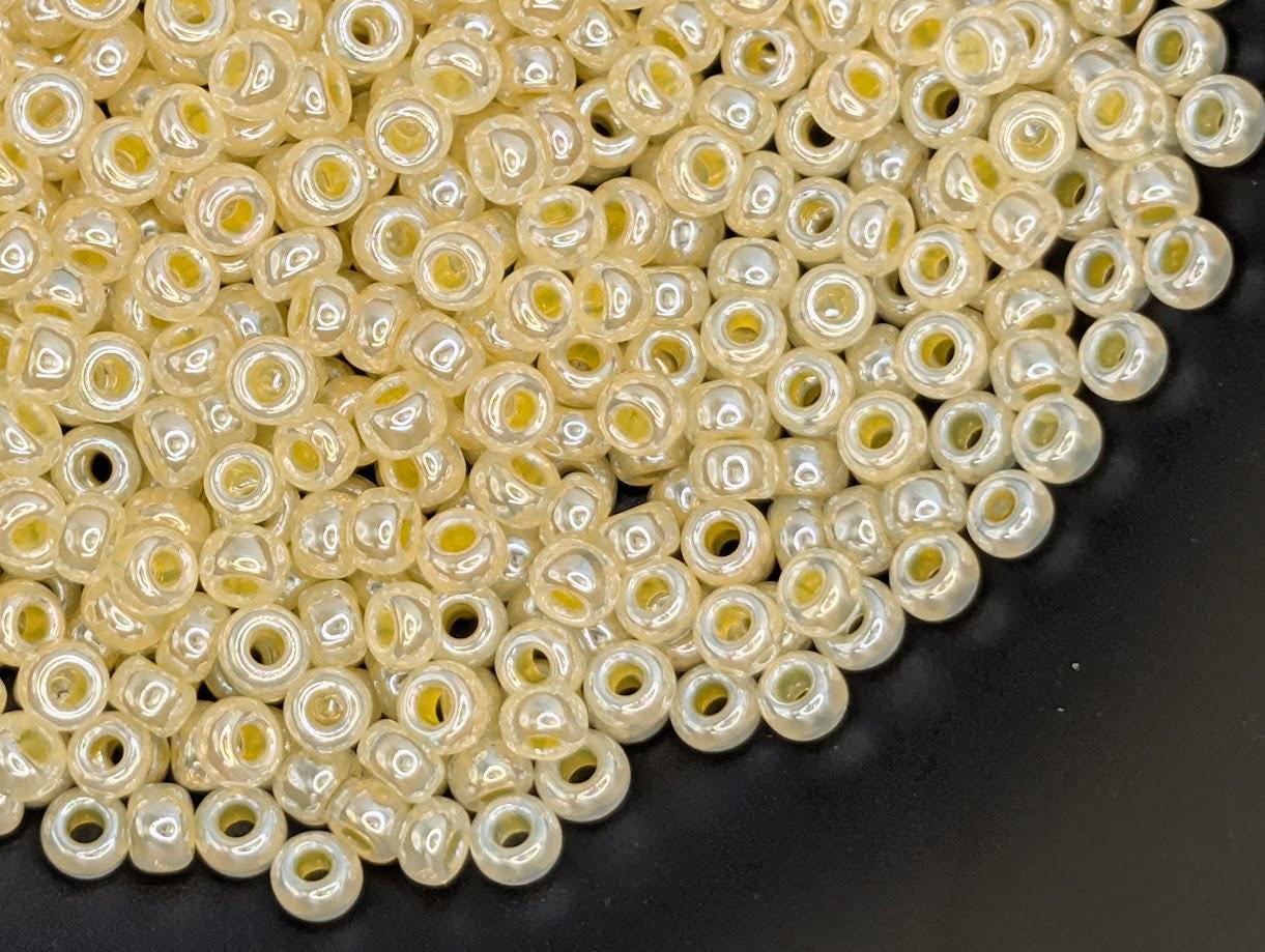 Miyuki Rocailles Beads: Light Gold Ceylon 11/0 - 20g Japanese Glass