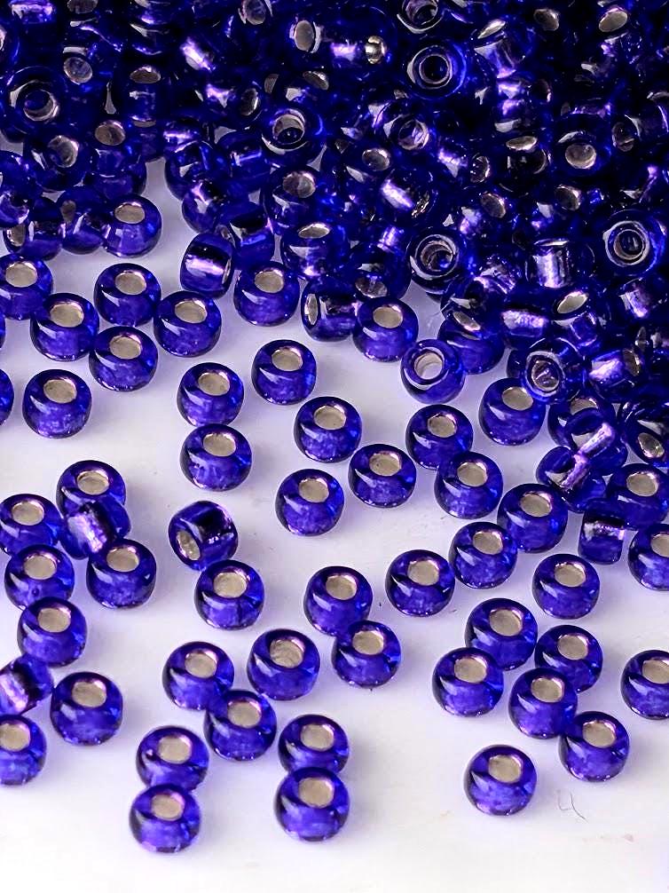Miyuki Rocailles Beads: Translucent Royal Purple - Silver Lined, 11/0 Size
