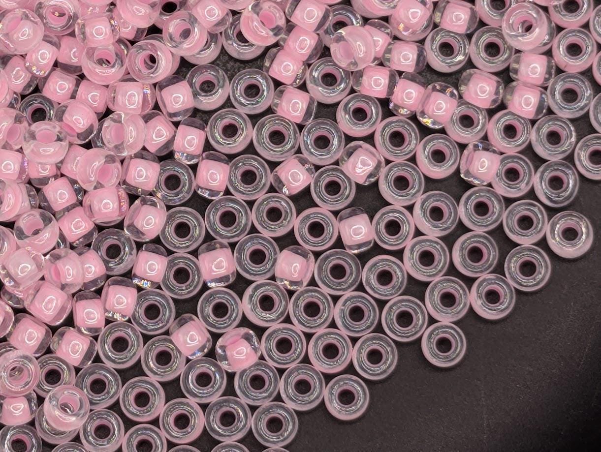 Miyuki Seed Beads 11/0: Crystal Pink Inside, 20g Pack