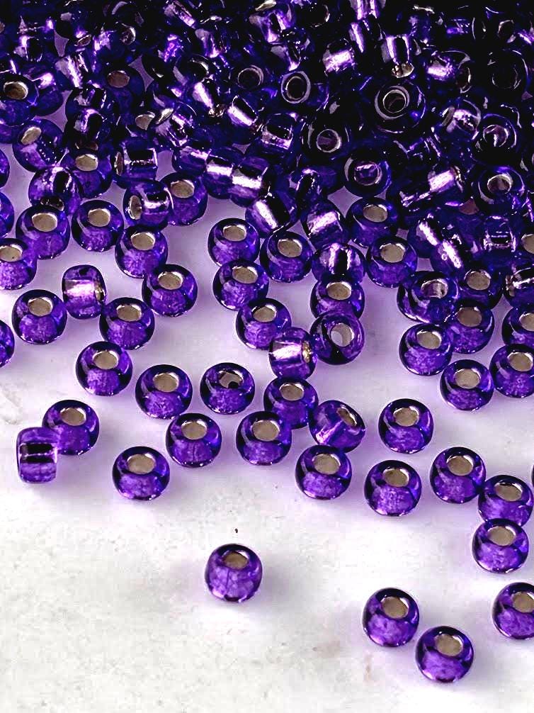 Purple Translucent Silver-Lined Beads: Miyuki Rocailles Size 11/0